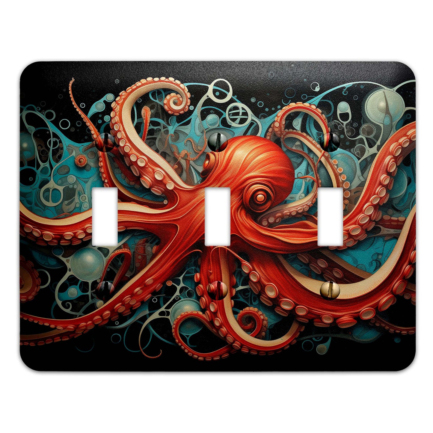 Metal Decorative Light Switch Plate Cover - Art Deco Octopus - Several Sizes Available #5254