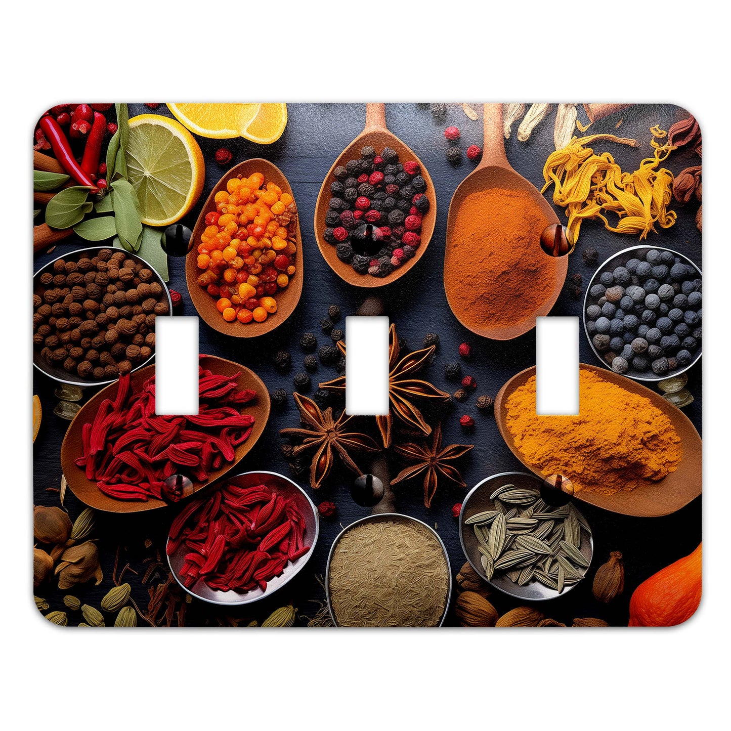 Herbs and Spices Kitchen Art Light Switch Cover - Metal SwitchPlate, Multiple Sizes - #5273