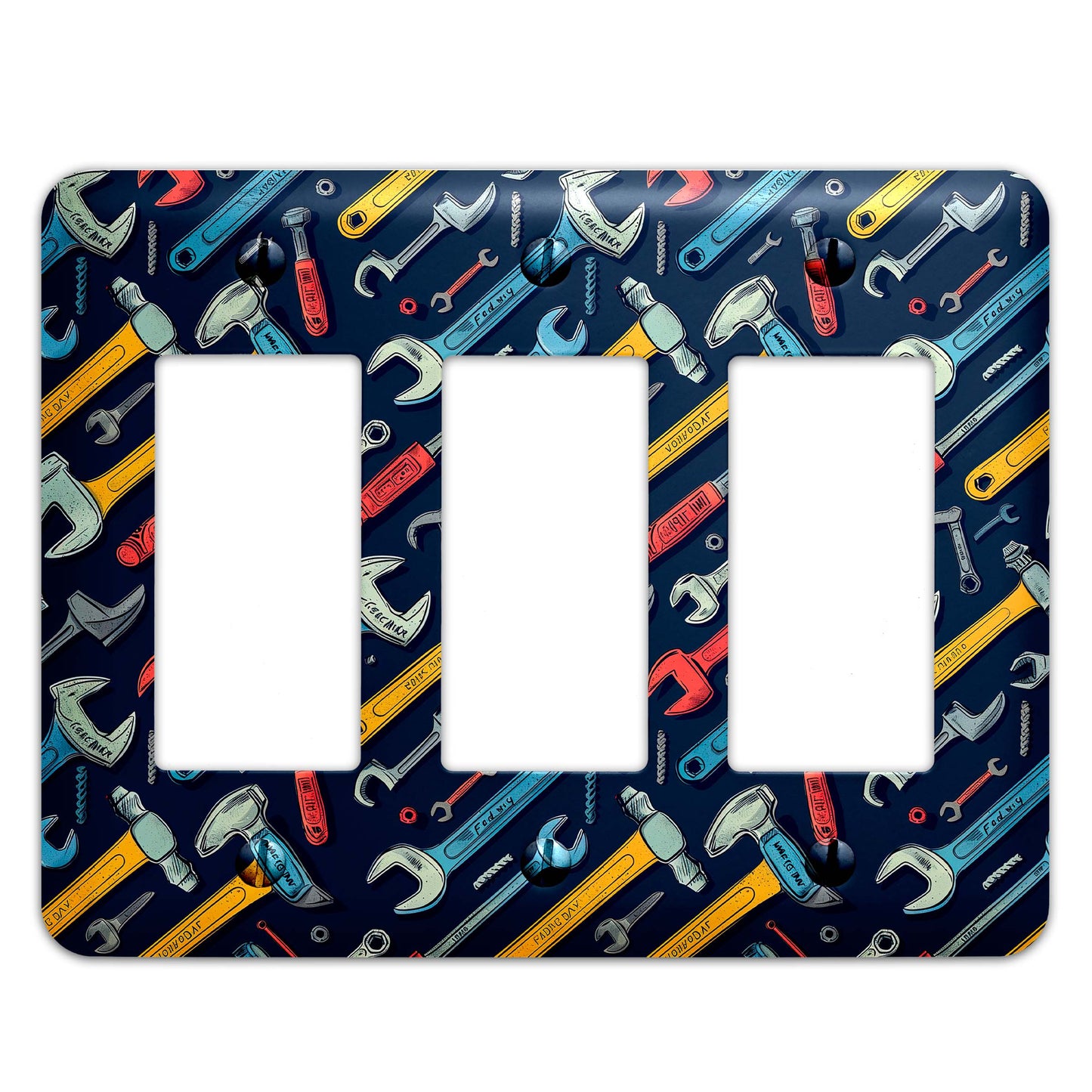a light switch cover with tools on it