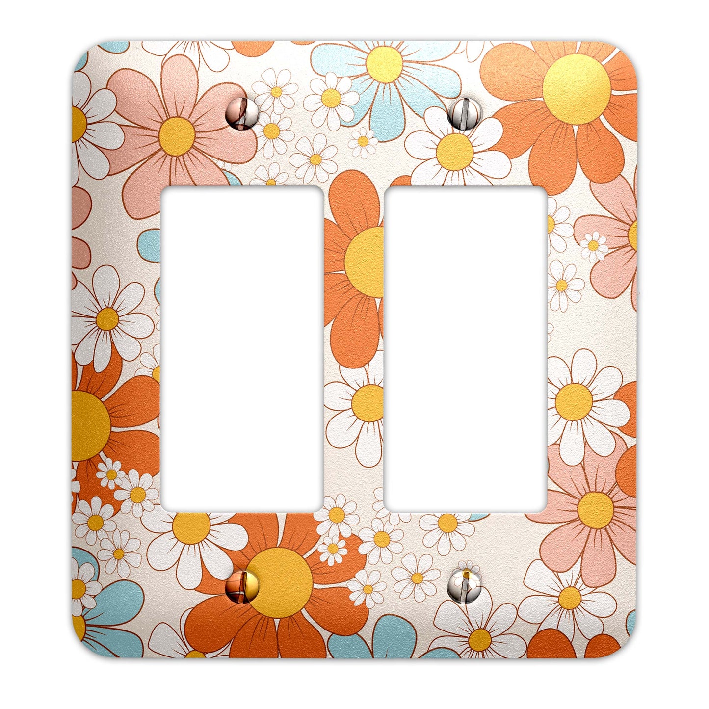 a light switch cover with flowers on it