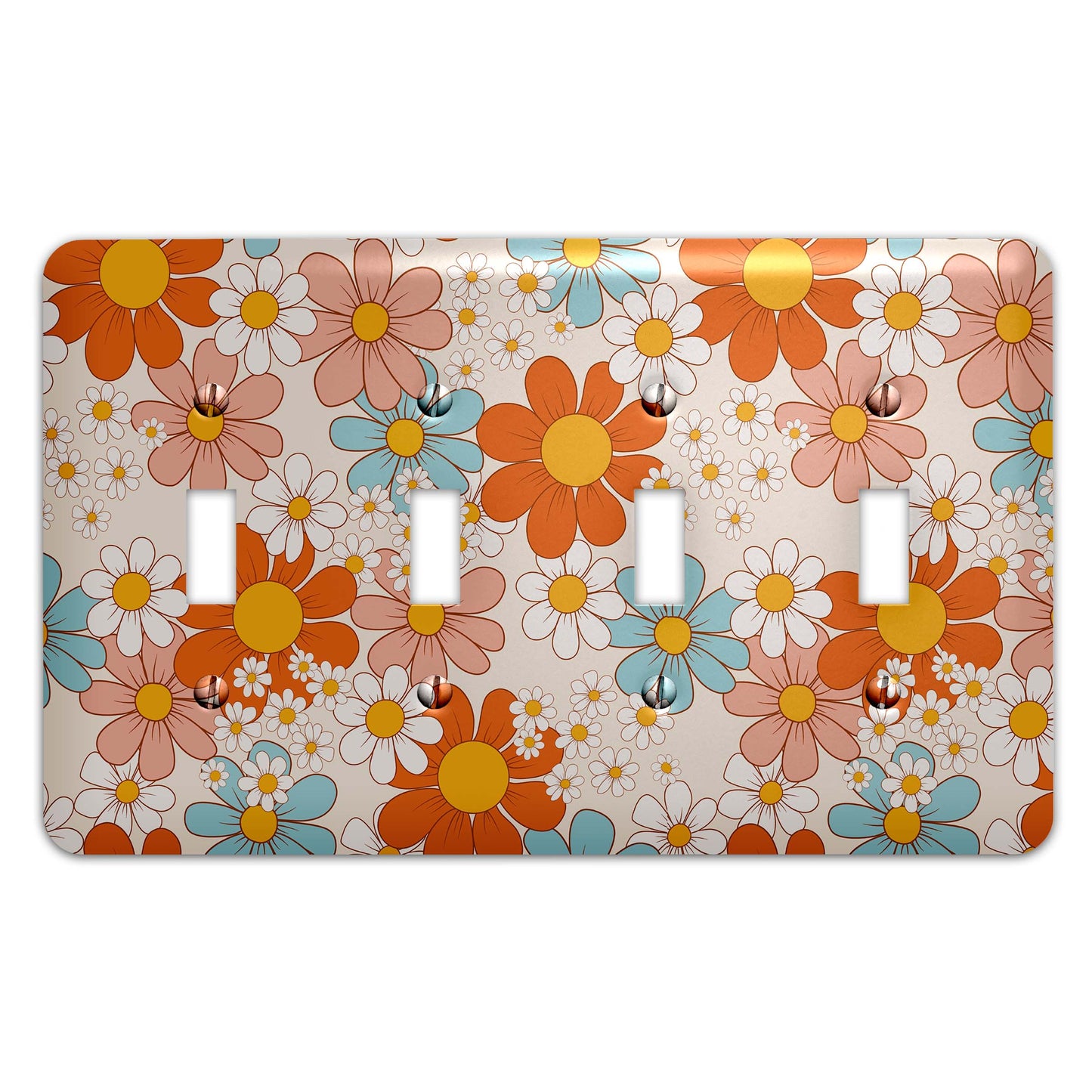 a light switch cover with flowers on it