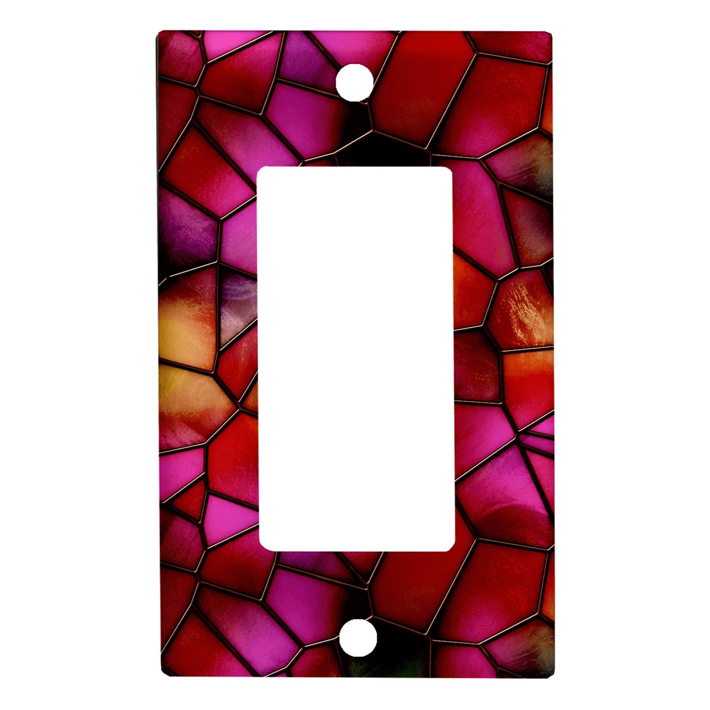 Stained Glass Look Reds & Golds Decorative Light Switchplate Cover, Other Sizes Available, Home Decor, Lighting