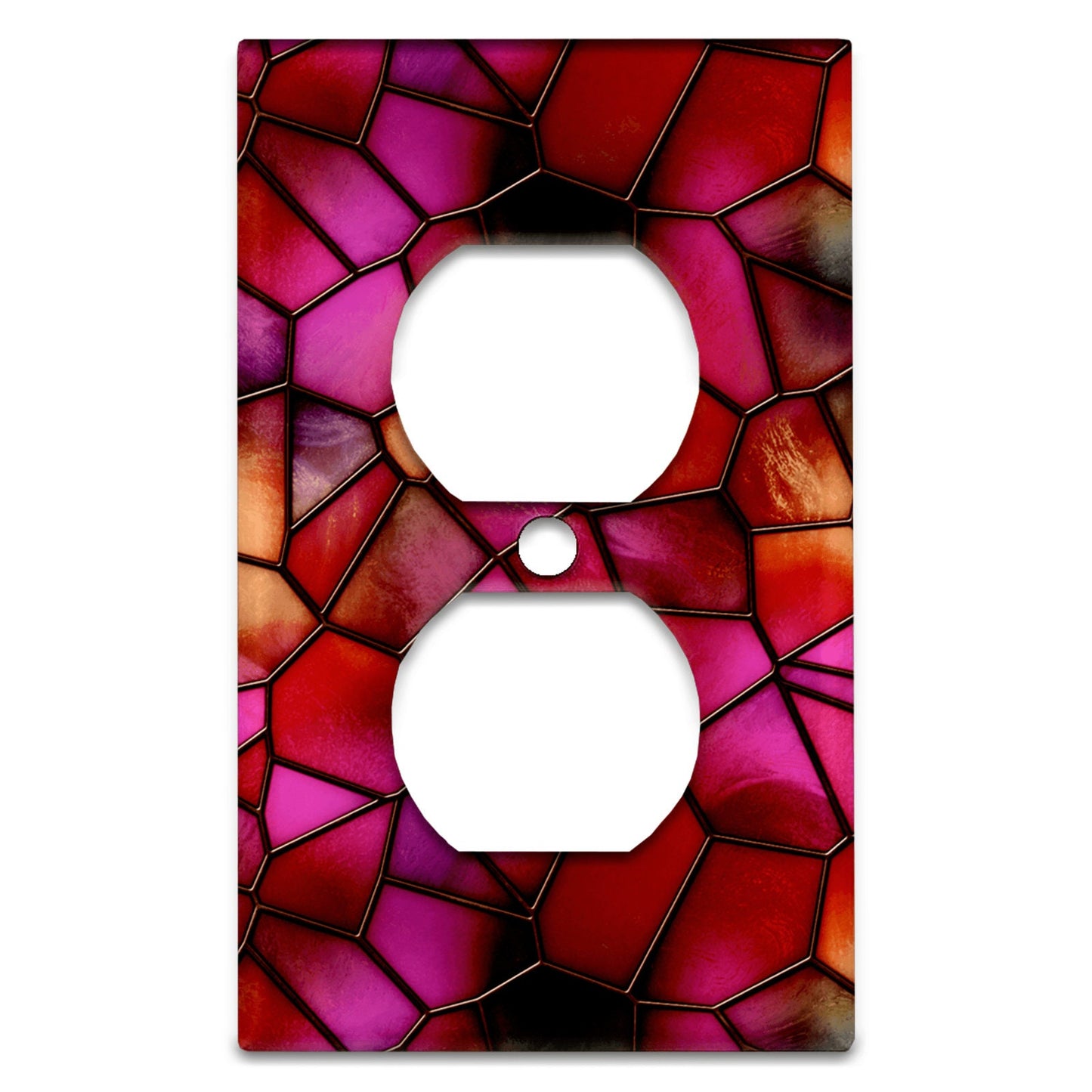 Stained Glass Look Reds & Golds Decorative Light Switchplate Cover, Other Sizes Available, Home Decor, Lighting