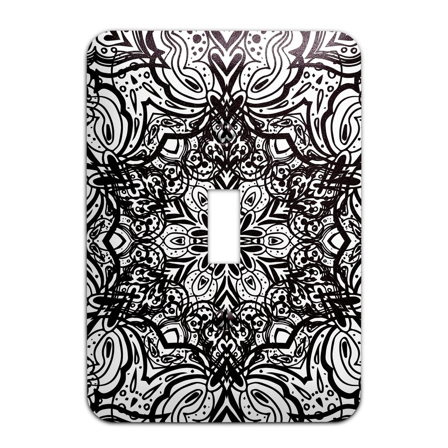 Metal Switchplate Cover Geometric Mandala Pattern Decorative Light Switchplate Cover, Other Sizes Available, Home Decor, Lighting