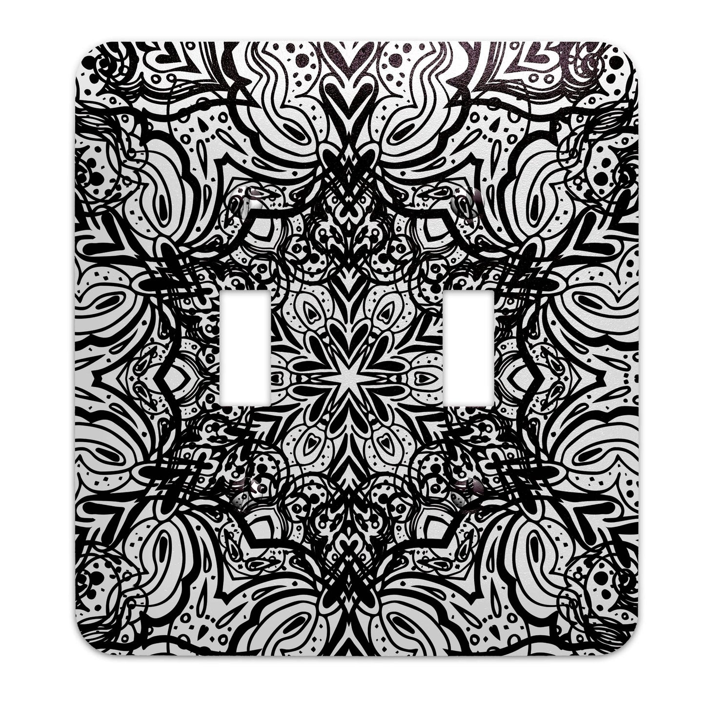 Metal Switchplate Cover Geometric Mandala Pattern Decorative Light Switchplate Cover, Other Sizes Available, Home Decor, Lighting