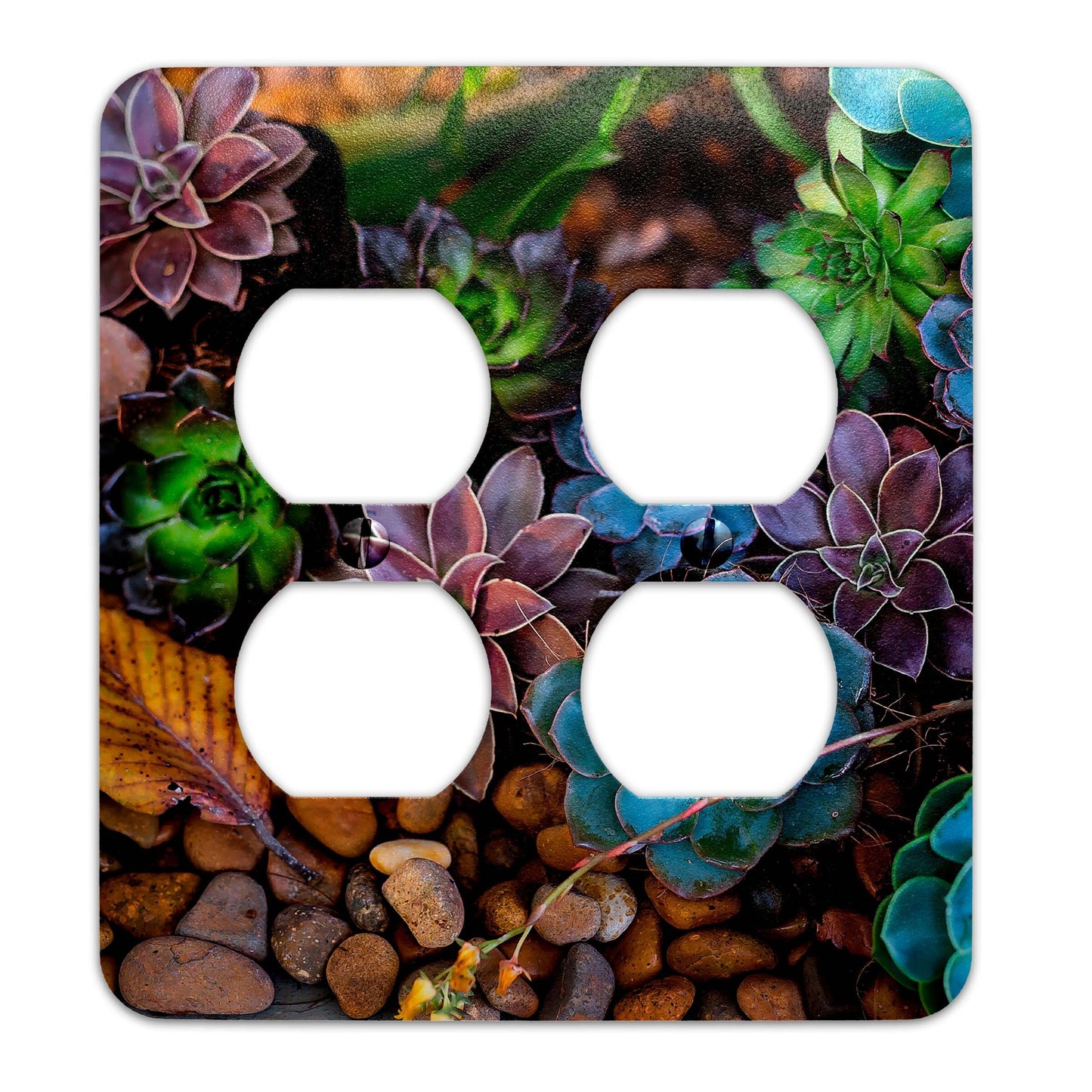 Metal Light Switch Plate Succulents Pattern Decorative Switchplate Cover, Other Sizes Available