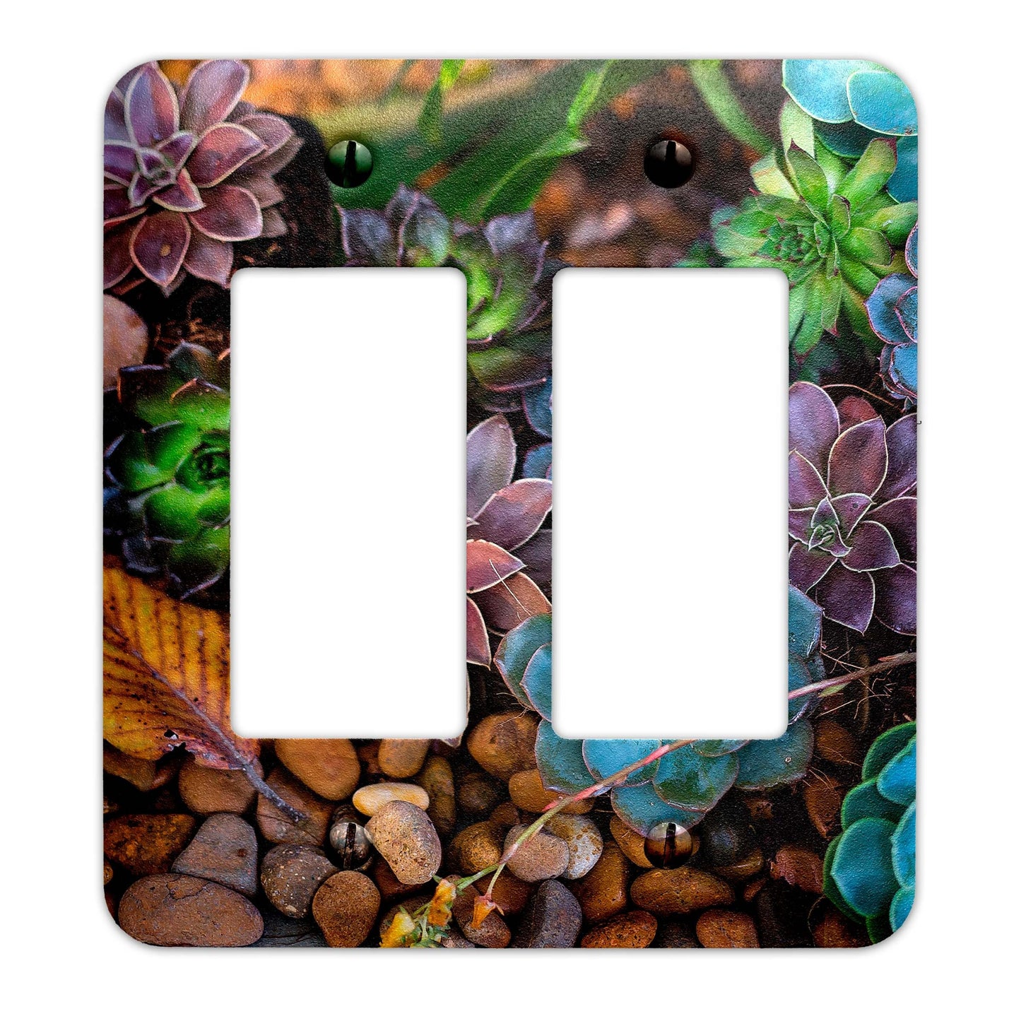 Metal Light Switch Plate Succulents Pattern Decorative Switchplate Cover, Other Sizes Available