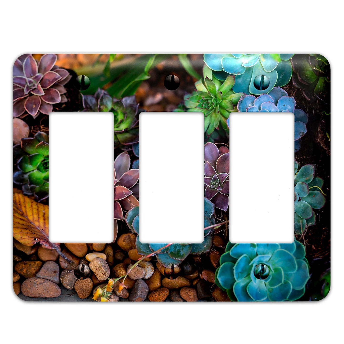 Metal Light Switch Plate Succulents Pattern Decorative Switchplate Cover, Other Sizes Available