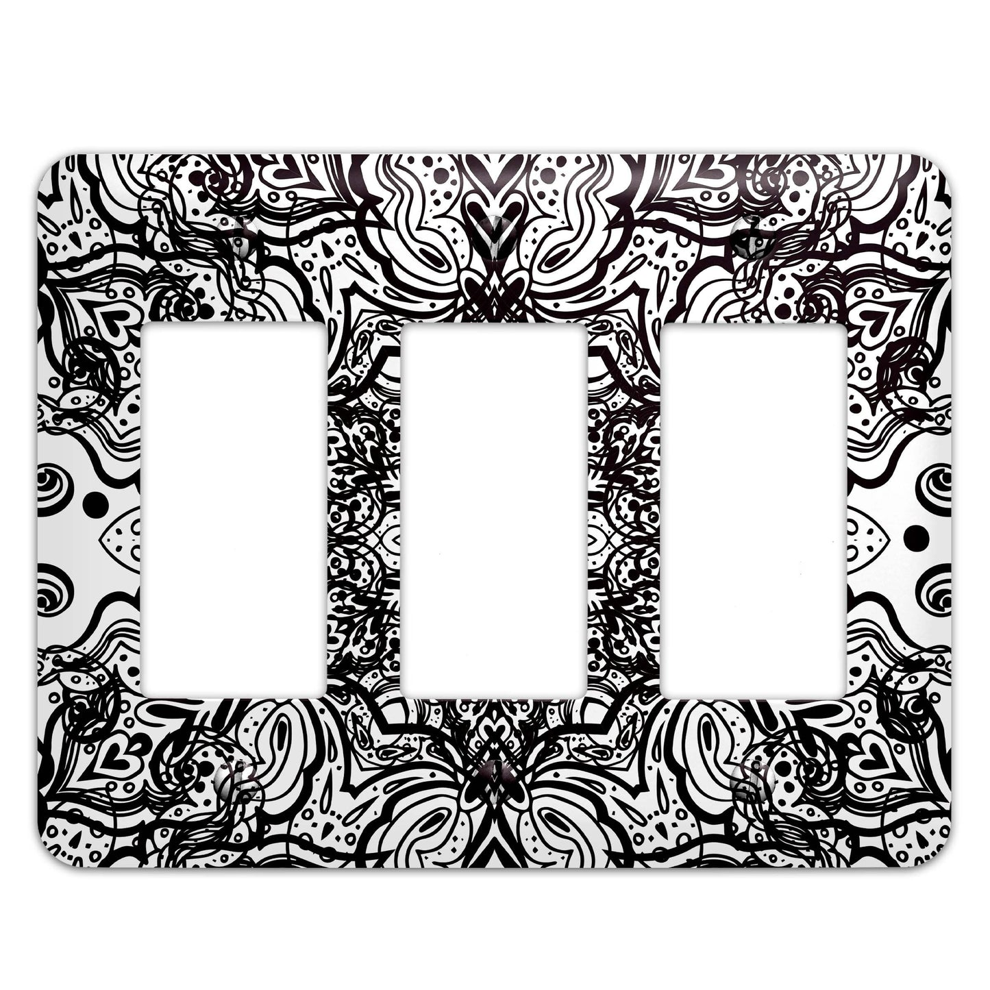 Metal Switchplate Cover Geometric Mandala Pattern Decorative Light Switchplate Cover, Other Sizes Available, Home Decor, Lighting