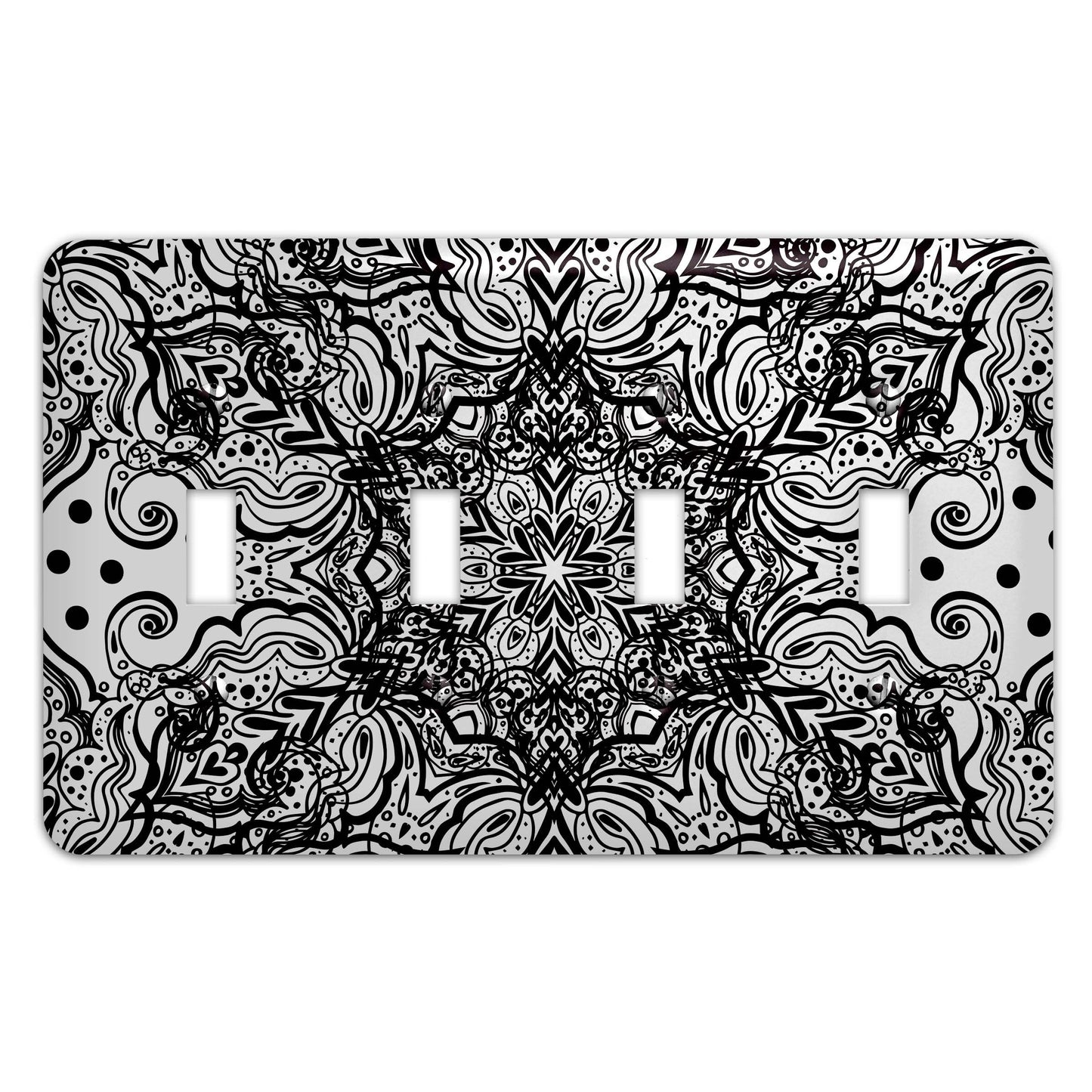 Metal Switchplate Cover Geometric Mandala Pattern Decorative Light Switchplate Cover, Other Sizes Available, Home Decor, Lighting