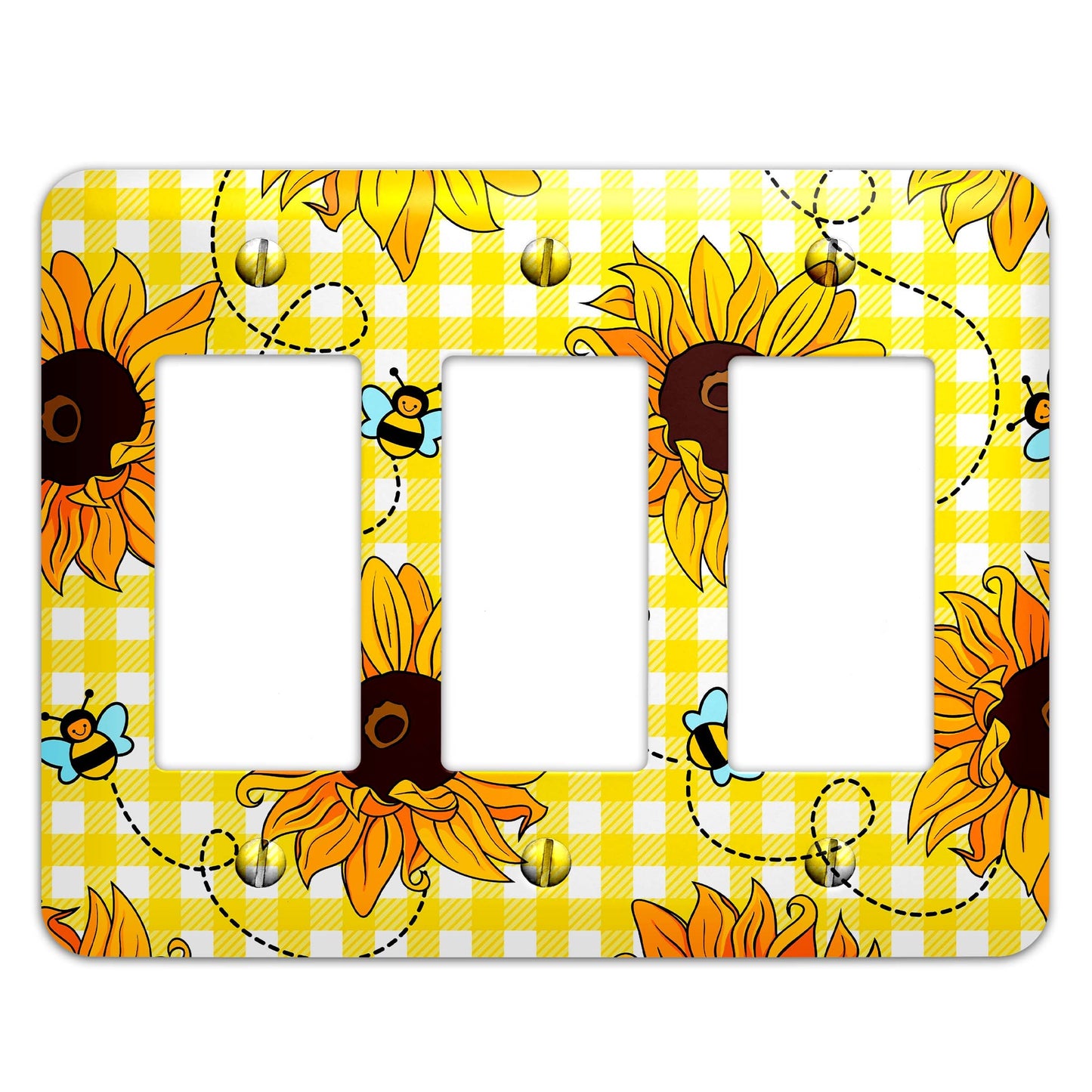 Sunflowers and Bees Decorative Light Switchplate Cover, Other Sizes Available, Home Decor, Lighting