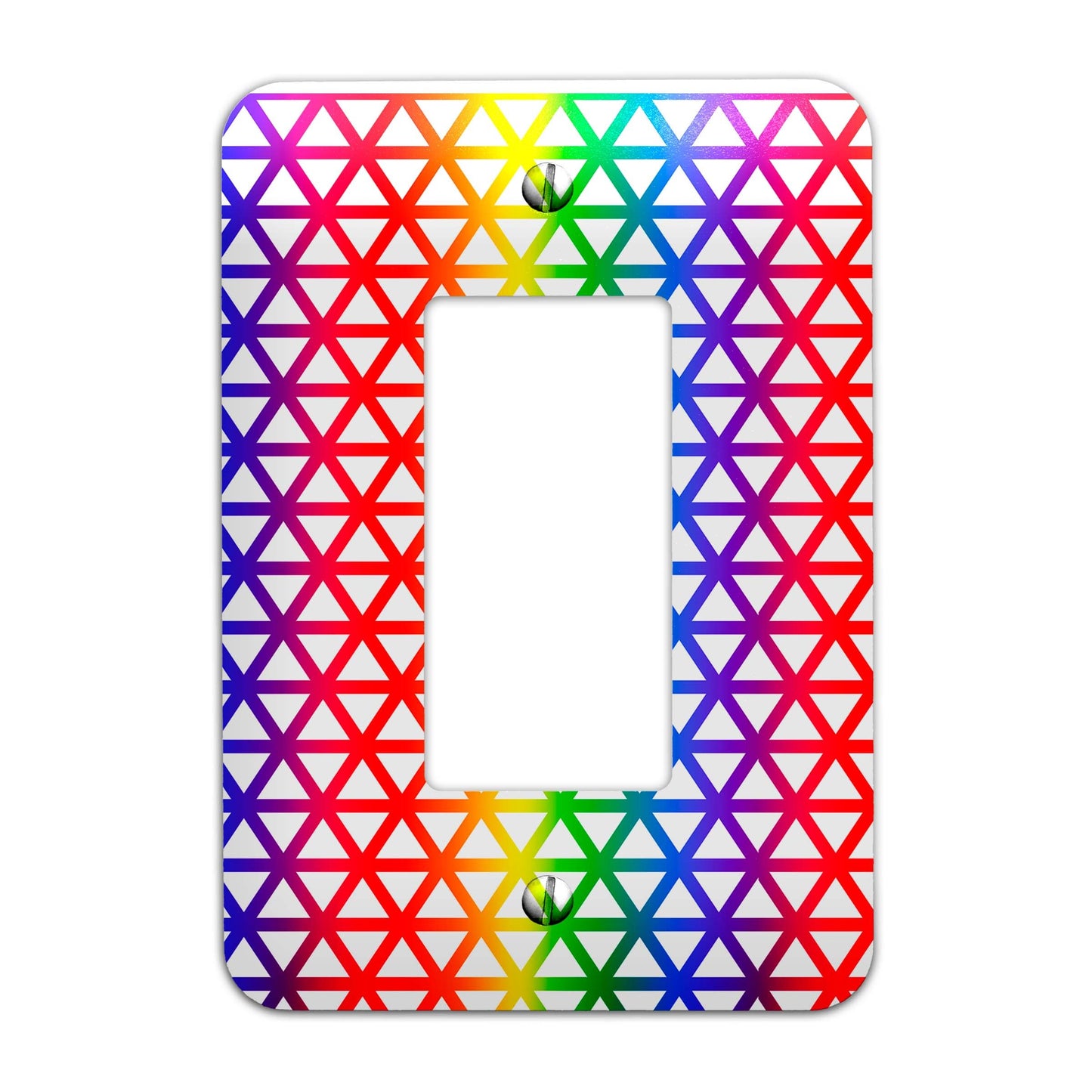 Metal Light Switch Plate Cover - Geometric Rainbow - Decorative Light Switchplate Cover, Other Sizes Available, Home Decor, Lighting