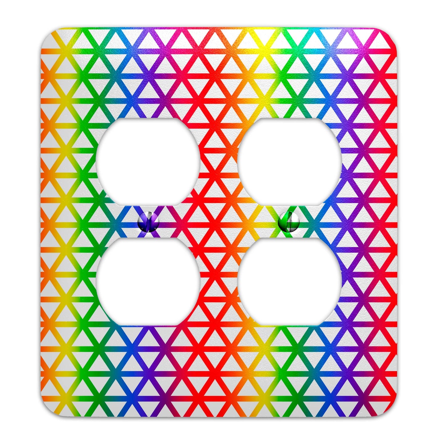Metal Light Switch Plate Cover - Geometric Rainbow - Decorative Light Switchplate Cover, Other Sizes Available, Home Decor, Lighting