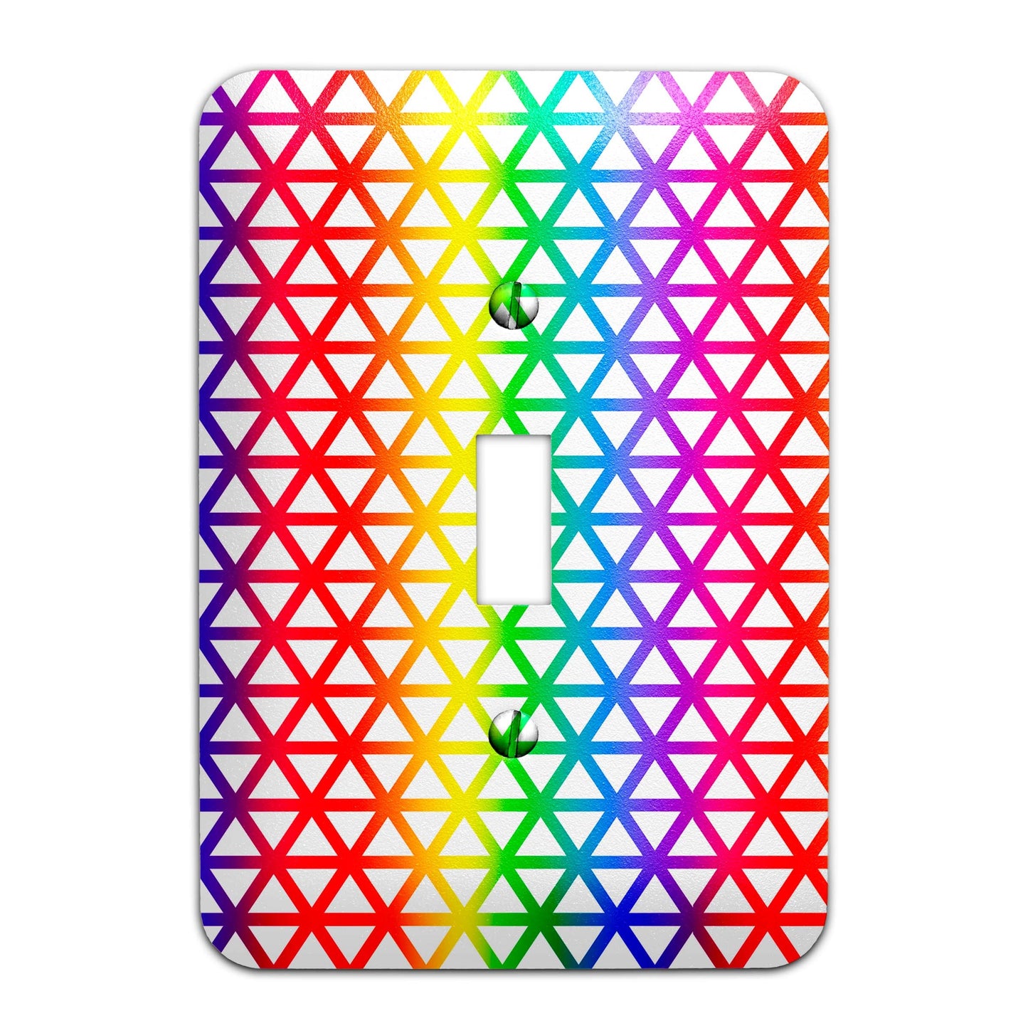 Metal Light Switch Plate Cover - Geometric Rainbow - Decorative Light Switchplate Cover, Other Sizes Available, Home Decor, Lighting