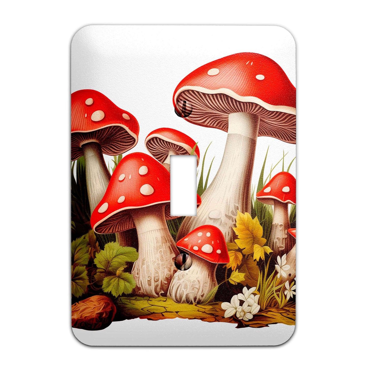 Metal Decorative Light Switch Plate Cover - Mushroom Decor - Other Sizes Available #4765