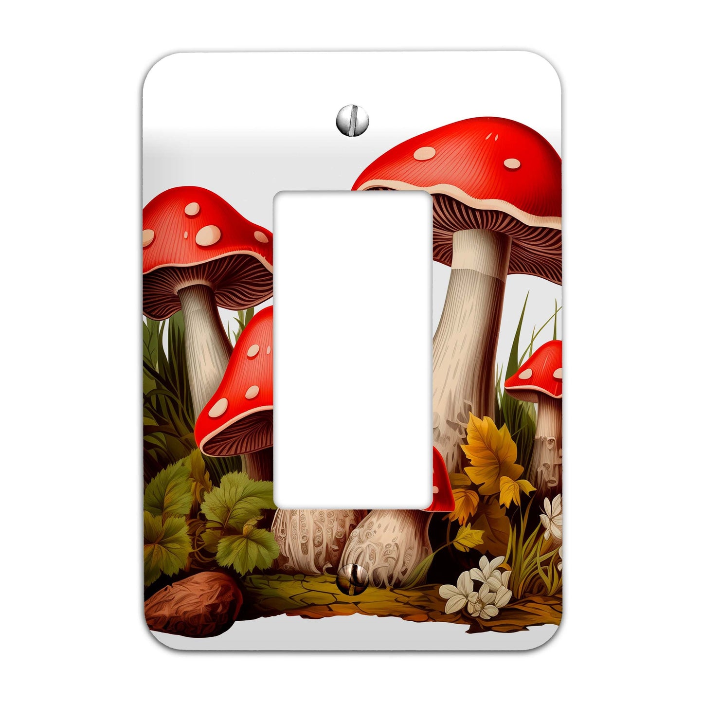 Metal Decorative Light Switch Plate Cover - Mushroom Decor - Other Sizes Available #4765