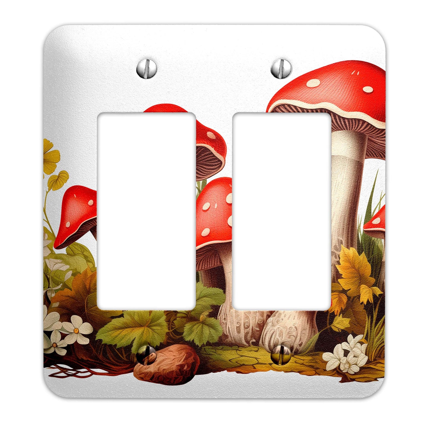 Metal Decorative Light Switch Plate Cover - Mushroom Decor - Other Sizes Available #4765