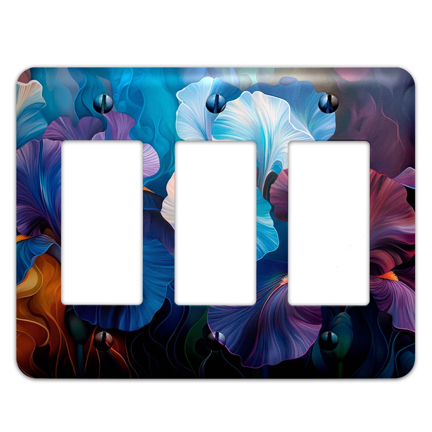 Metal Decorative Light Switch Plate Cover - Irises Oil Painting Switch Cover- Other Sizes Available #4794