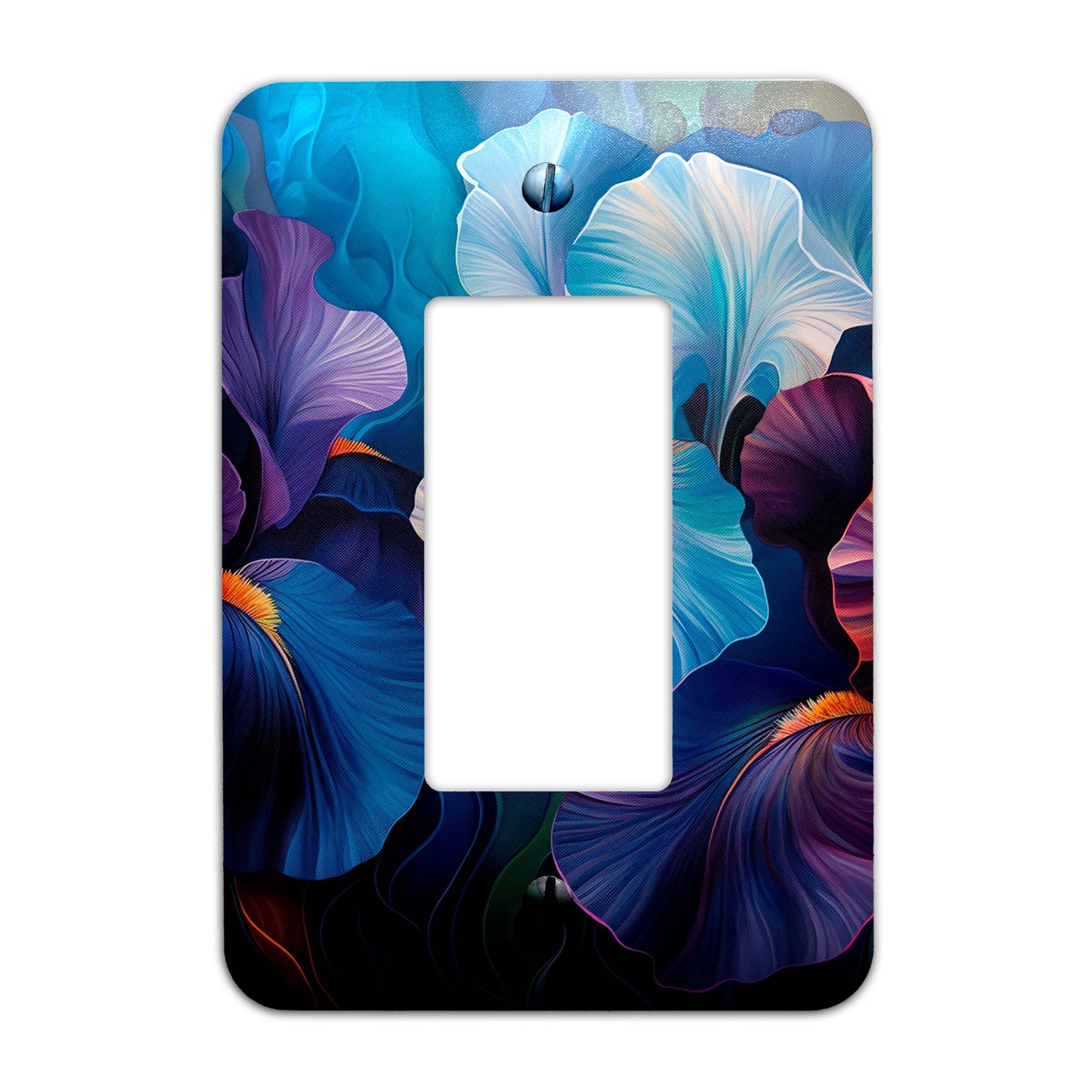 Metal Decorative Light Switch Plate Cover - Irises Oil Painting Switch Cover- Other Sizes Available #4794