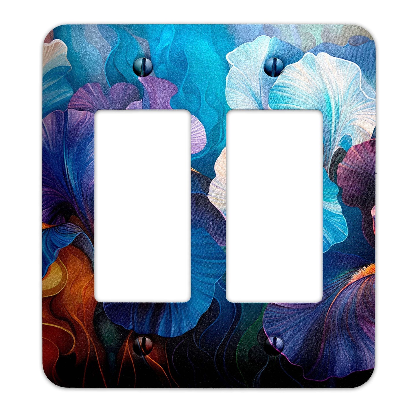 Metal Decorative Light Switch Plate Cover - Irises Oil Painting Switch Cover- Other Sizes Available #4794