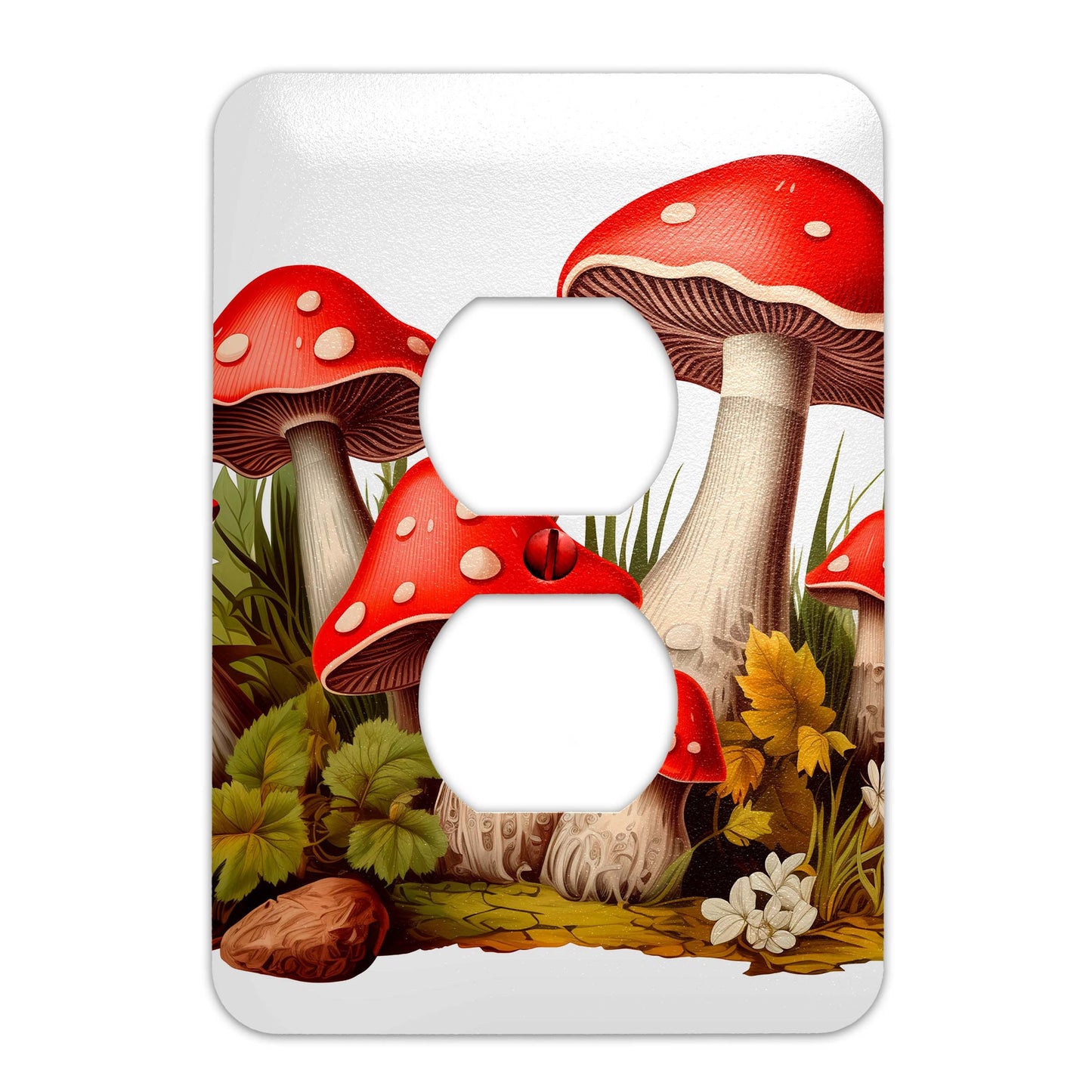 Metal Decorative Light Switch Plate Cover - Mushroom Decor - Other Sizes Available #4765