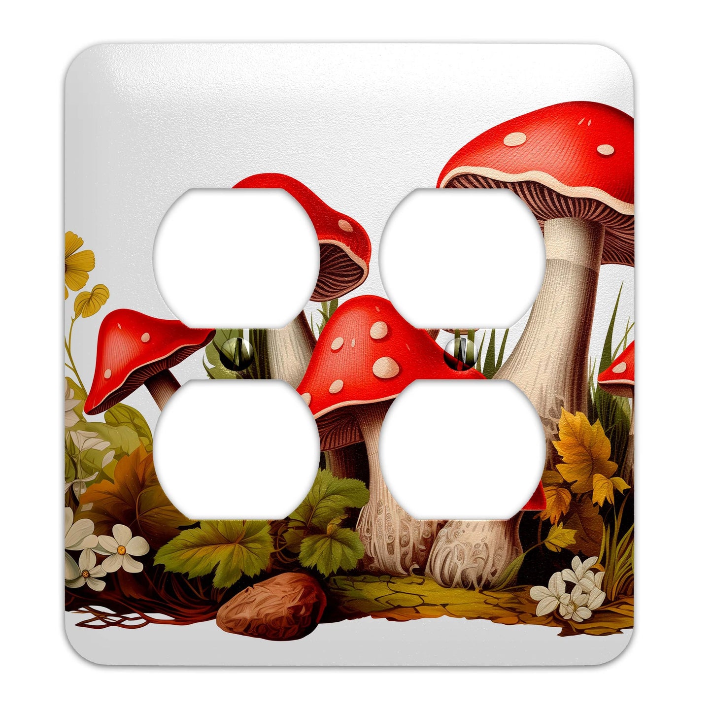 Metal Decorative Light Switch Plate Cover - Mushroom Decor - Other Sizes Available #4765