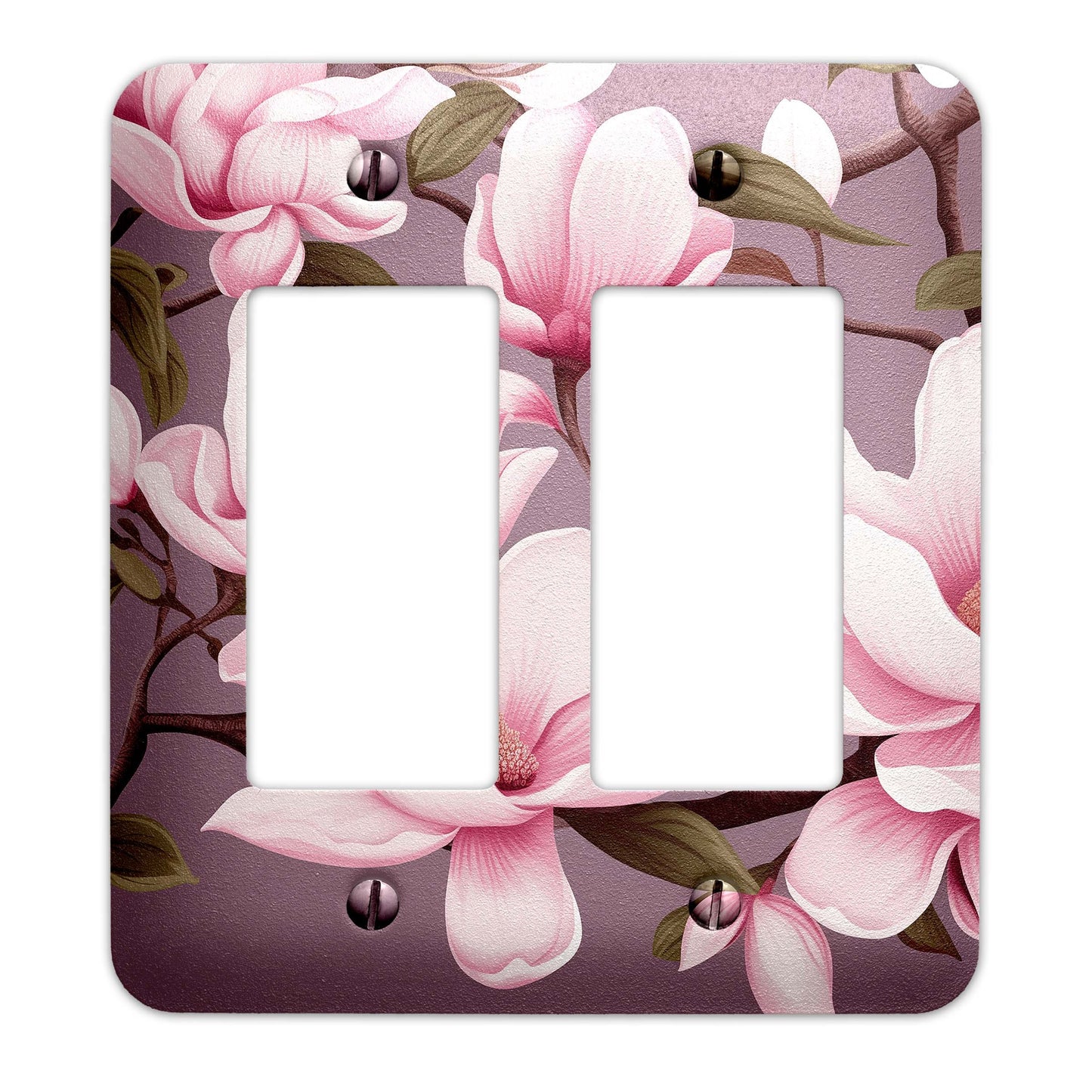 Metal Decorative Light Switch Plate Cover - Magnolia Blossoms - Other Sizes Available #4783