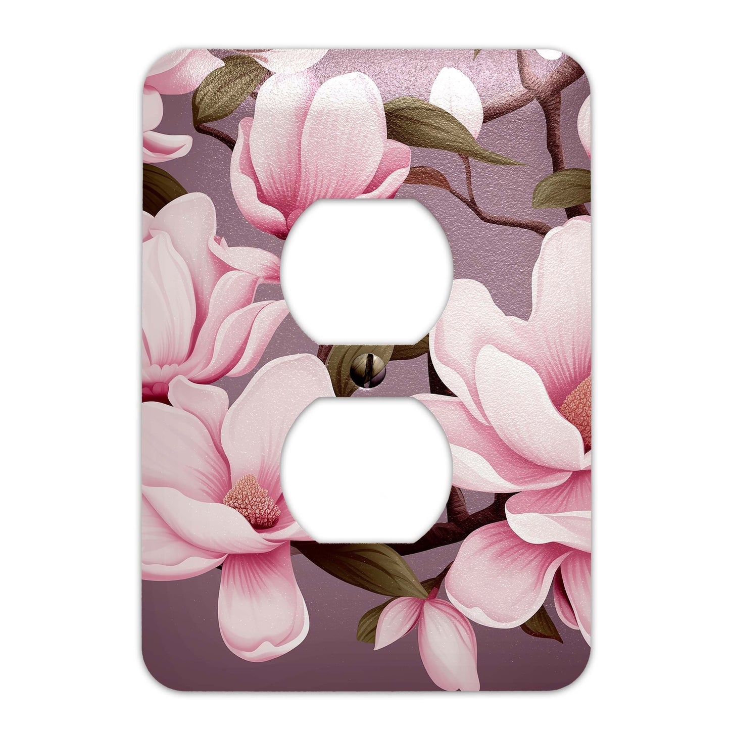 Metal Decorative Light Switch Plate Cover - Magnolia Blossoms - Other Sizes Available #4783