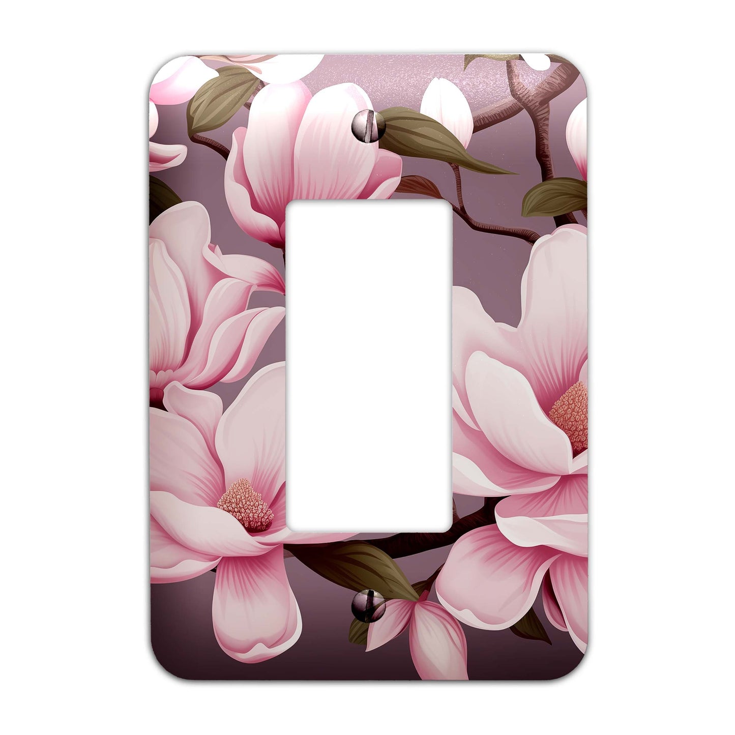 Metal Decorative Light Switch Plate Cover - Magnolia Blossoms - Other Sizes Available #4783