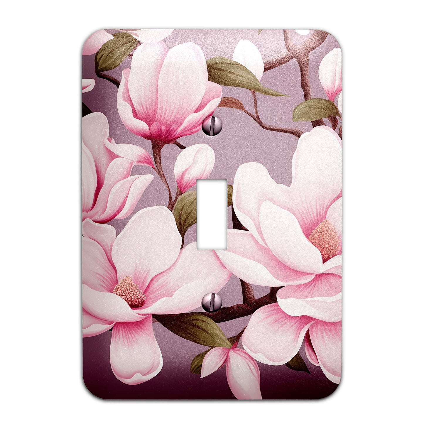 Metal Decorative Light Switch Plate Cover - Magnolia Blossoms - Other Sizes Available #4783