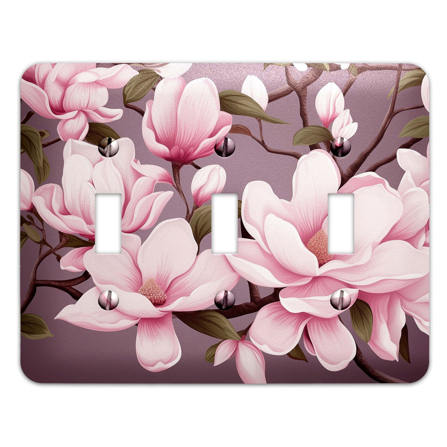 Metal Decorative Light Switch Plate Cover - Magnolia Blossoms - Other Sizes Available #4783