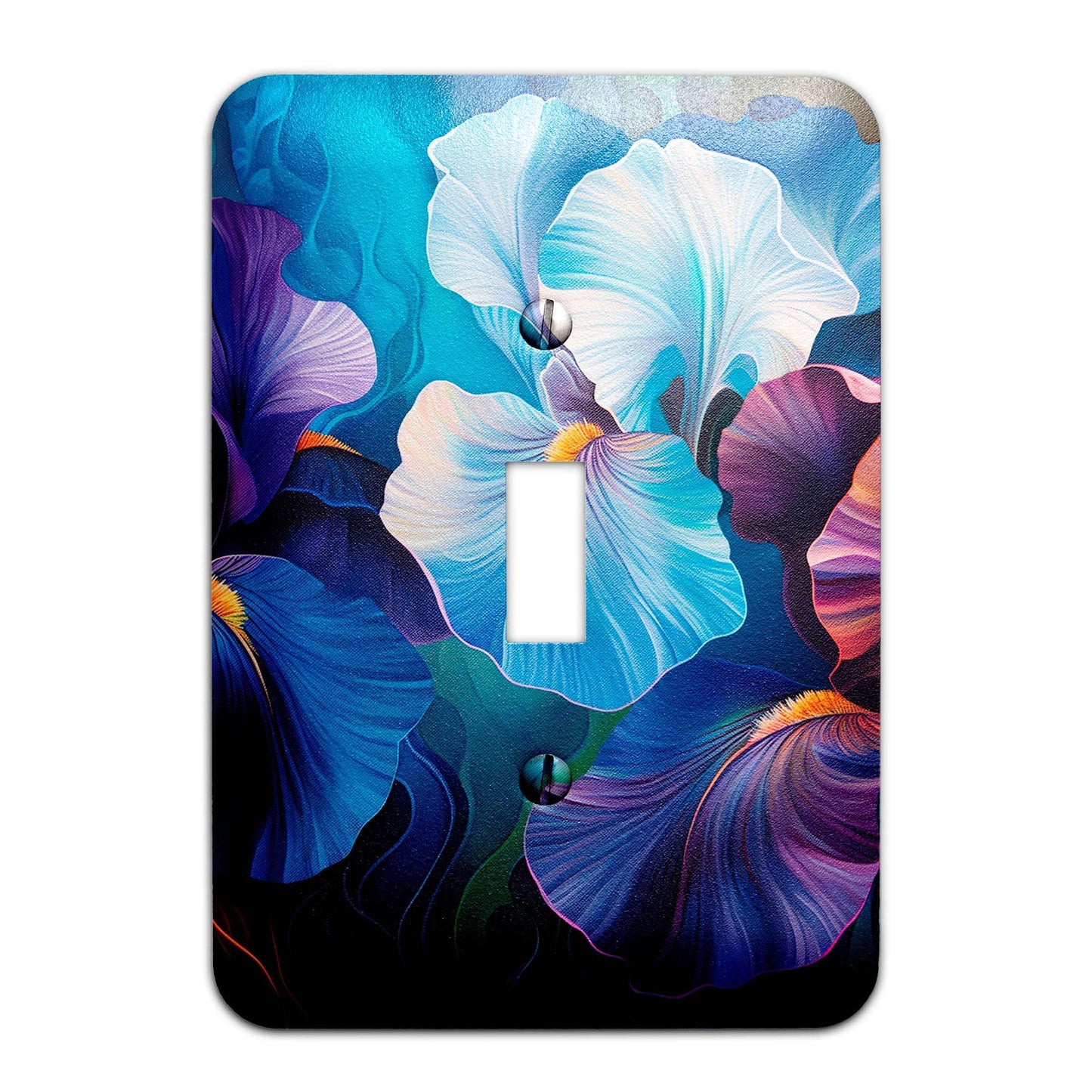 Metal Decorative Light Switch Plate Cover - Irises Oil Painting Switch Cover- Other Sizes Available #4794