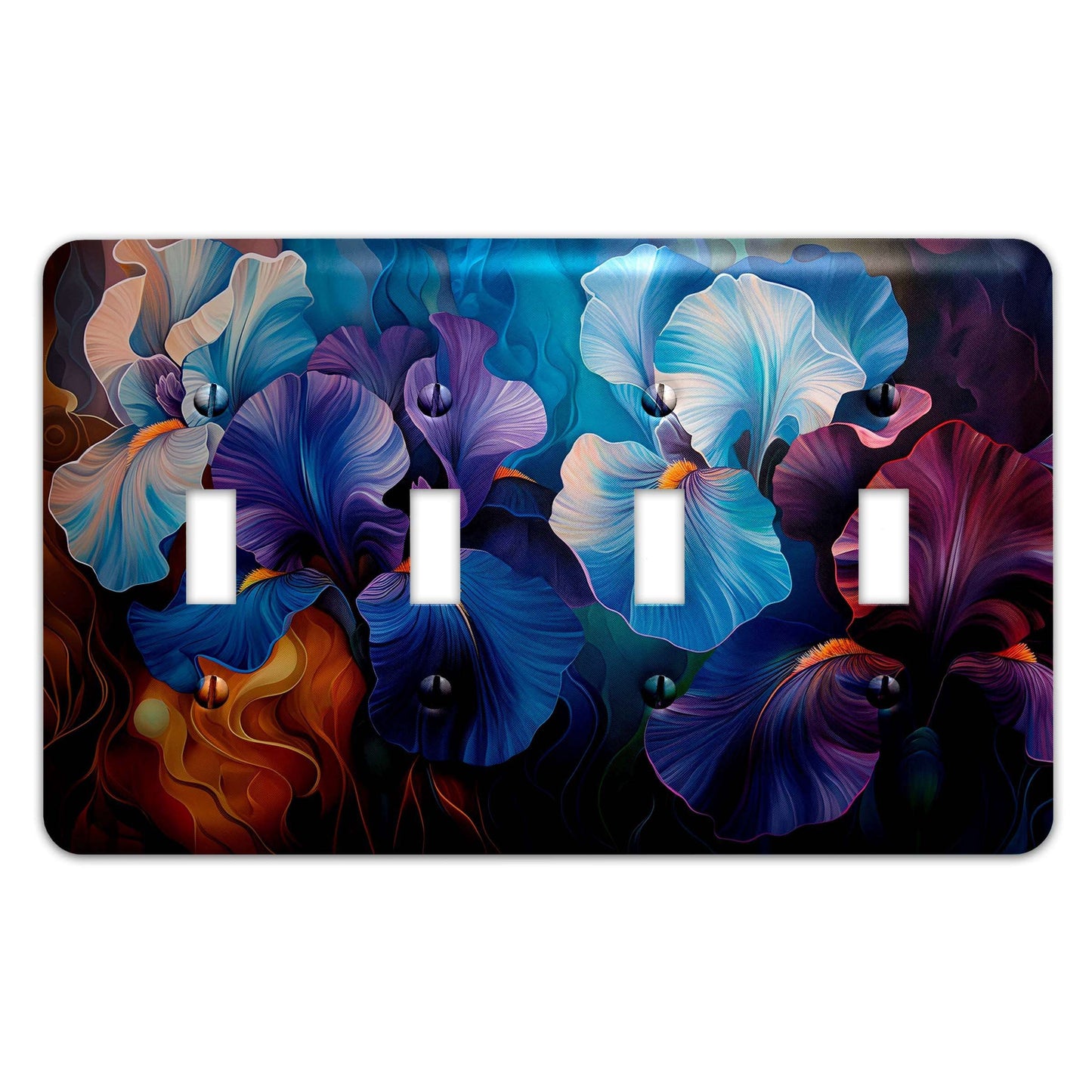 Metal Decorative Light Switch Plate Cover - Irises Oil Painting Switch Cover- Other Sizes Available #4794