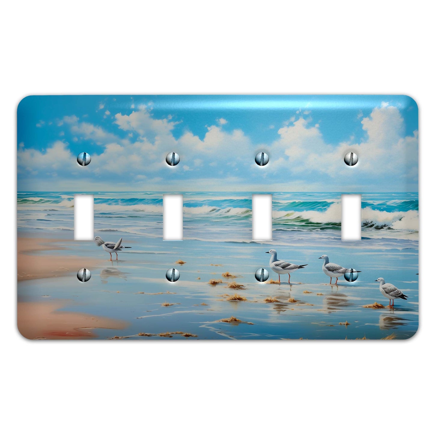Metal Decorative Light Switch Plate Cover - Sandpipers on the Beach Switch Cover- Other Sizes Available #4795