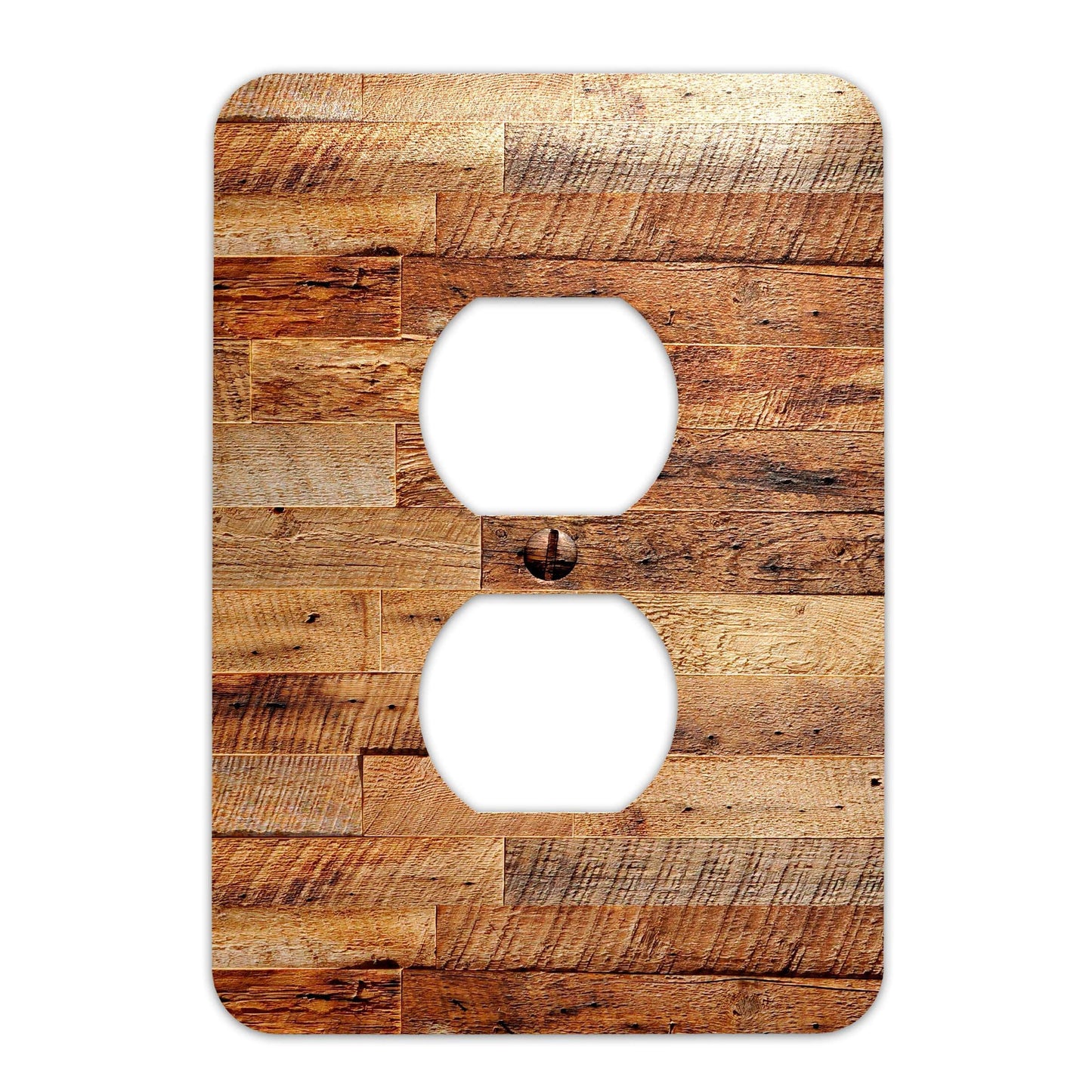 Metal Light Switch Plate Reclaimed Wood Paneling Pattern Decorative Switchplate Cover, Other Sizes Available #3839