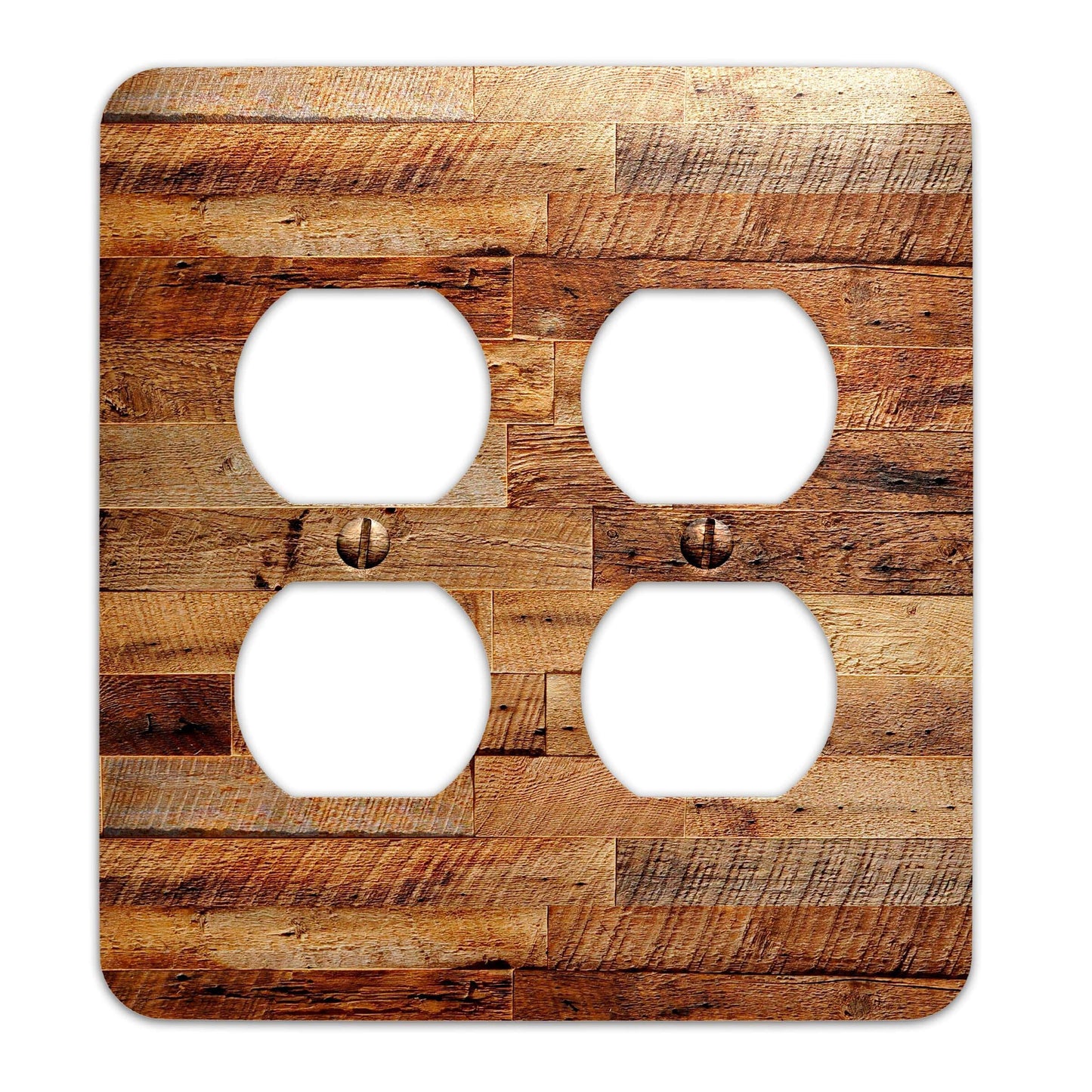 Metal Light Switch Plate Reclaimed Wood Paneling Pattern Decorative Switchplate Cover, Other Sizes Available #3839