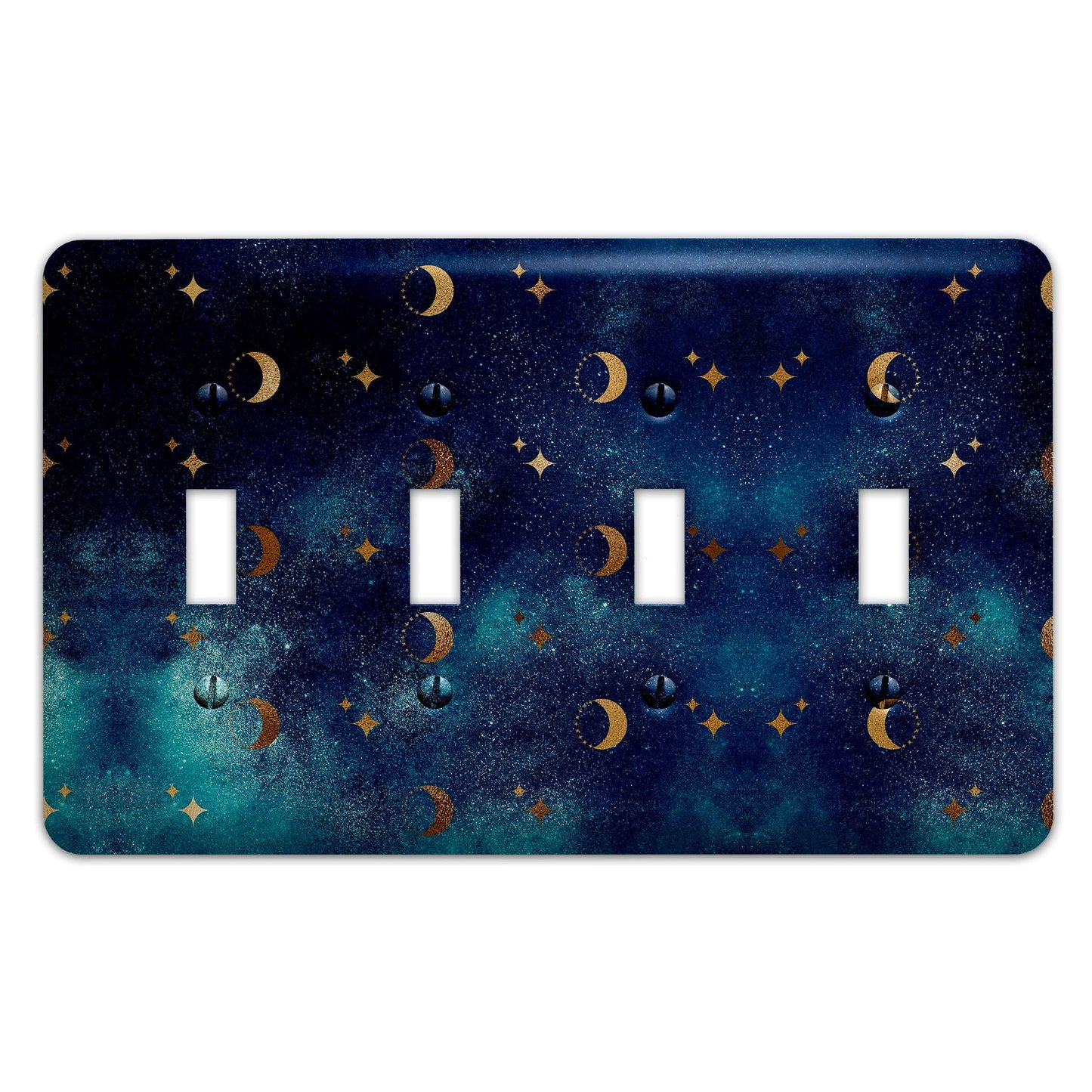 Metal Light Switch Plate Cover Galaxy Moons Decorative Light Switchplate Cover, Other Sizes Available, Home Decor, Lighting