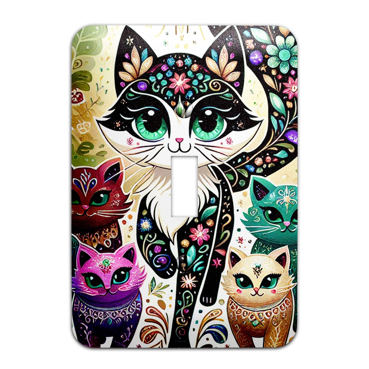 Chibi Cats Design Decorative Light Switchplate Cover, Other Sizes Available, Home Decor, Lighting #4934