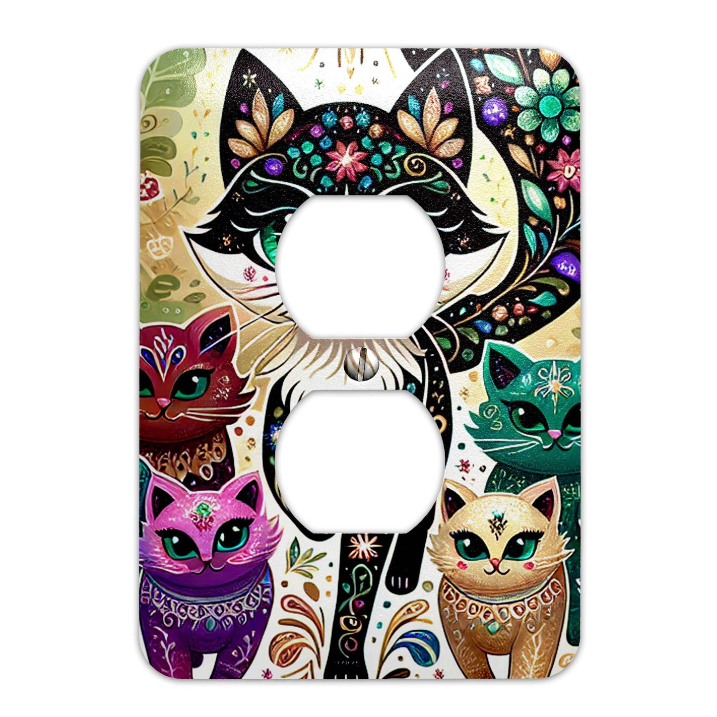 Chibi Cats Design Decorative Light Switchplate Cover, Other Sizes Available, Home Decor, Lighting #4934