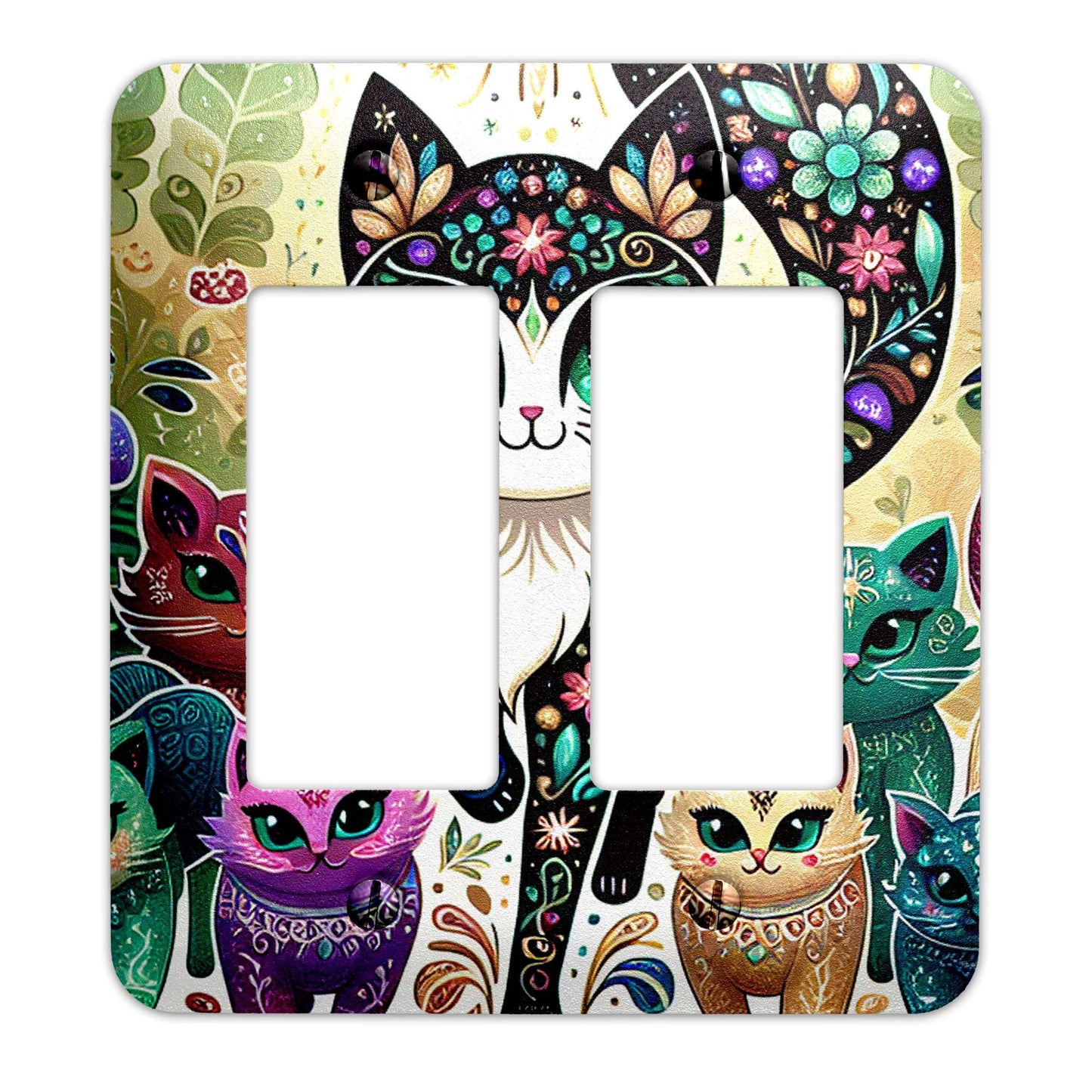 Chibi Cats Design Decorative Light Switchplate Cover, Other Sizes Available, Home Decor, Lighting #4934