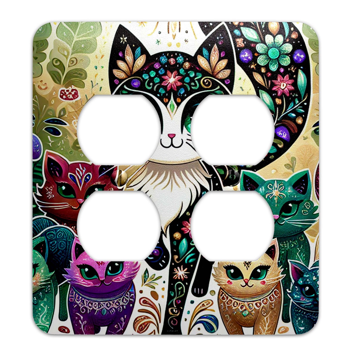 Chibi Cats Design Decorative Light Switchplate Cover, Other Sizes Available, Home Decor, Lighting #4934