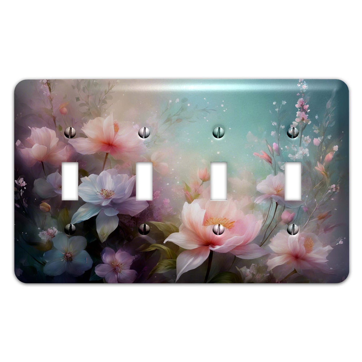 Dreamy Floral Design Decorative Light Switchplate Cover, Other Sizes Available, Home Decor, Lighting #4935