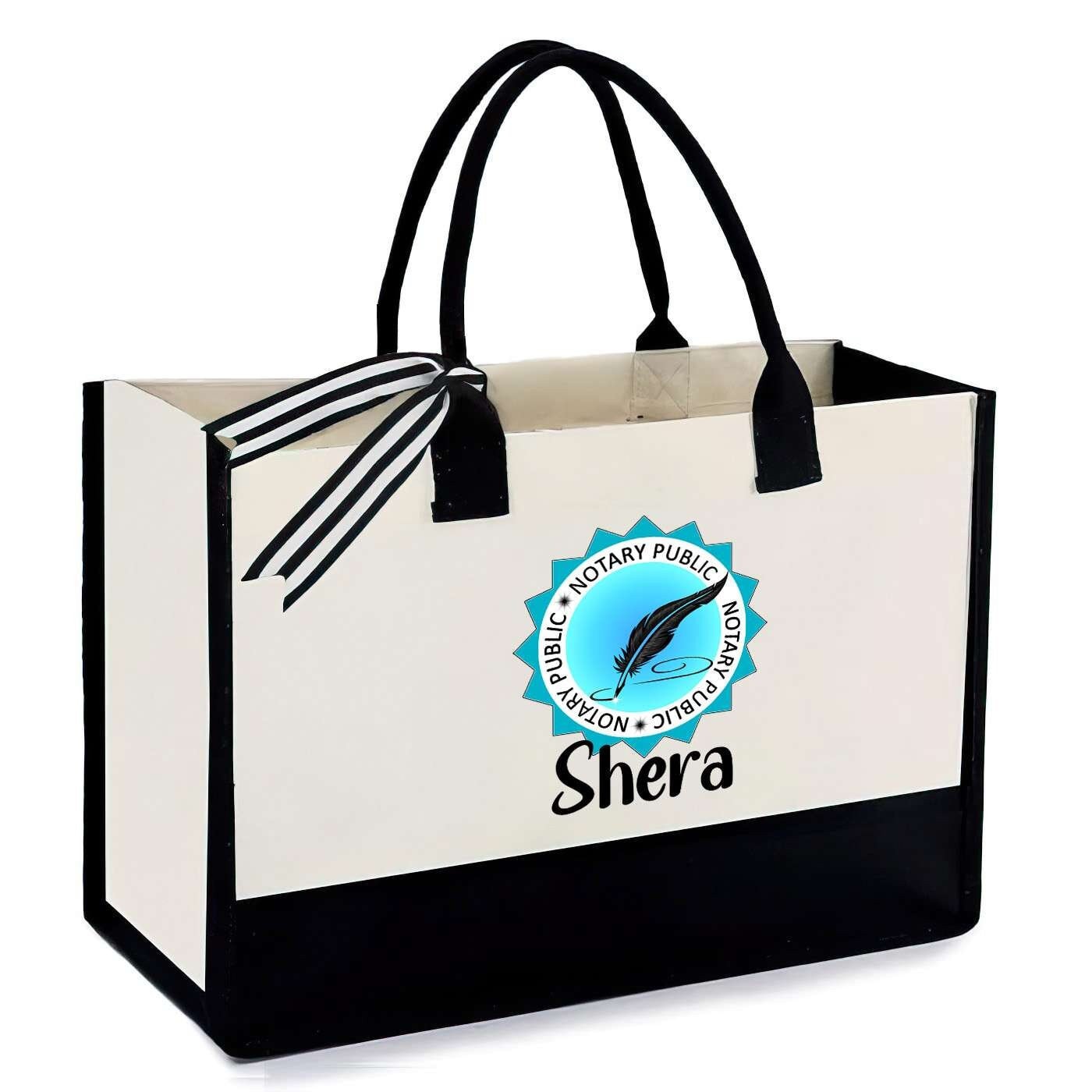 Personalized Notary Public Seal Canvas Tote, Loan Signing Agent Bag, Gift for Notary Public Bag, Mobile Notary #2835