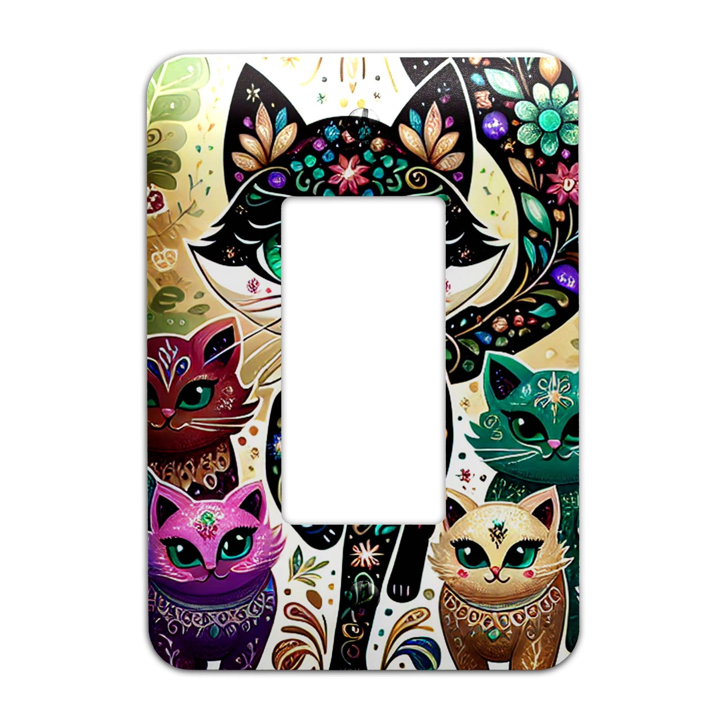 Chibi Cats Design Decorative Light Switchplate Cover, Other Sizes Available, Home Decor, Lighting #4934