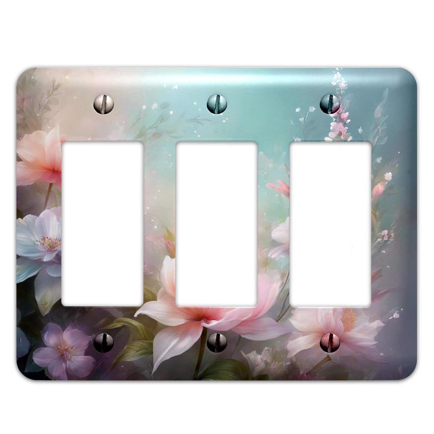 Dreamy Floral Design Decorative Light Switchplate Cover, Other Sizes Available, Home Decor, Lighting #4935