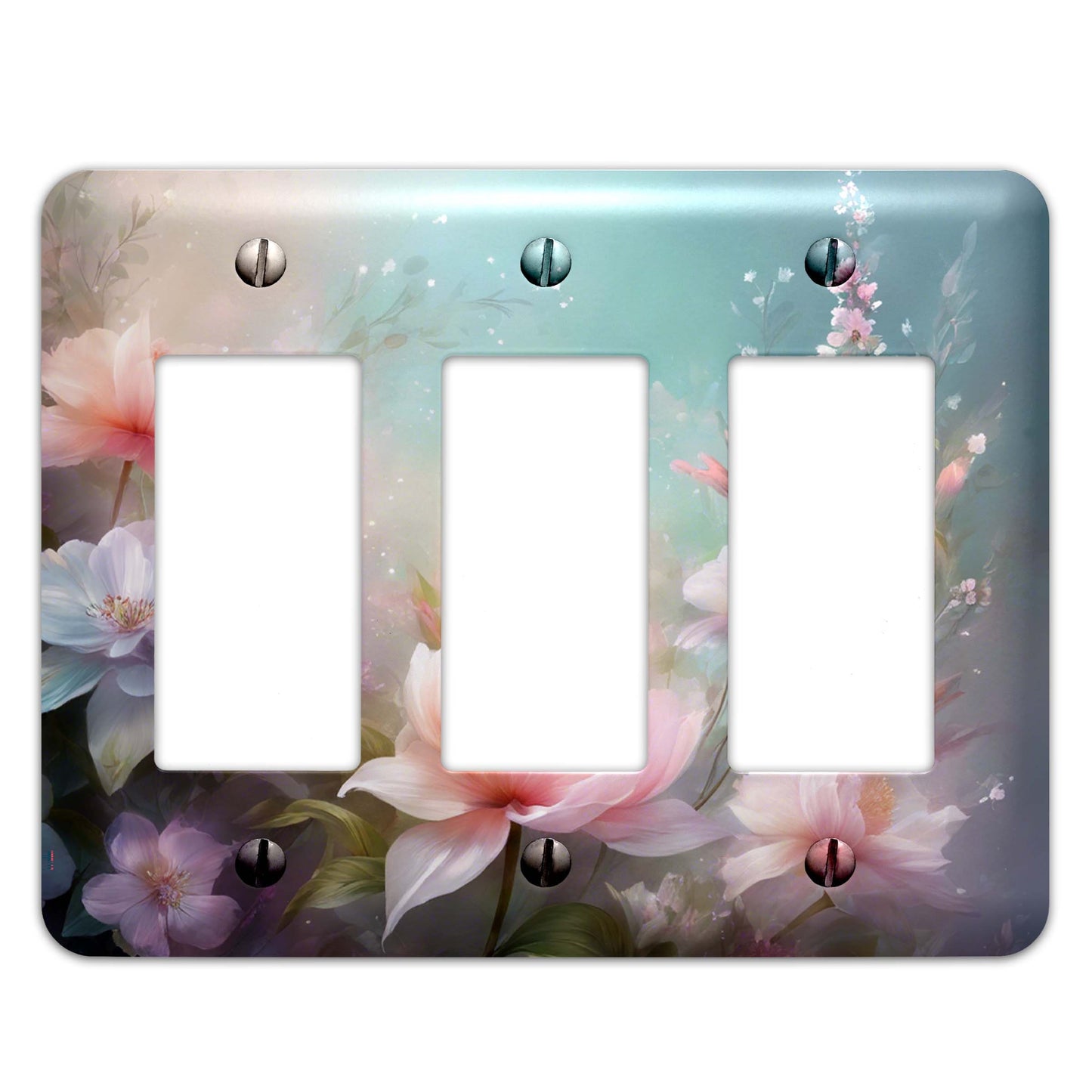 Dreamy Floral Design Decorative Light Switchplate Cover, Other Sizes Available, Home Decor, Lighting #4935