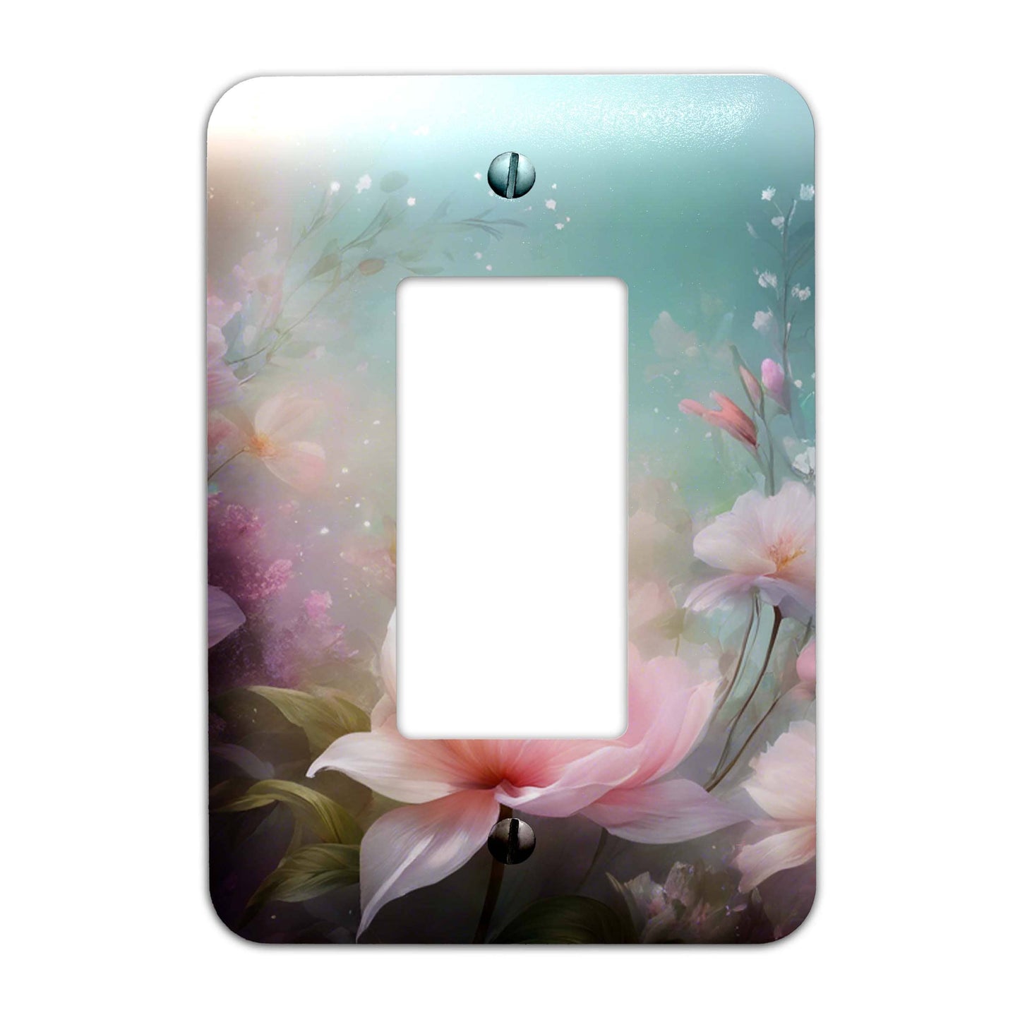Dreamy Floral Design Decorative Light Switchplate Cover, Other Sizes Available, Home Decor, Lighting #4935