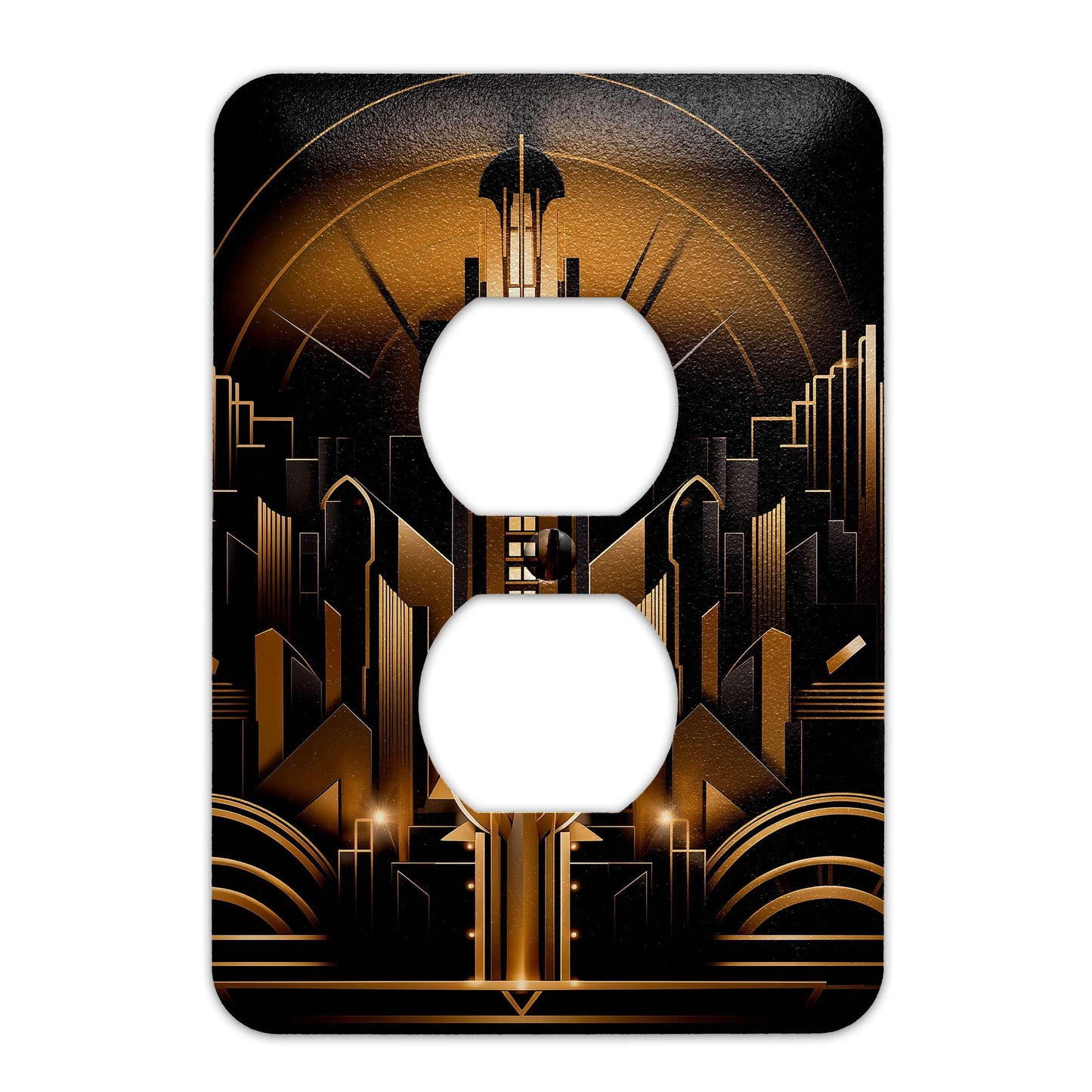 Art Deco Black and Gold Design Decorative Light Switchplate Cover, Other Sizes Available, Home Decor, Lighting #5002