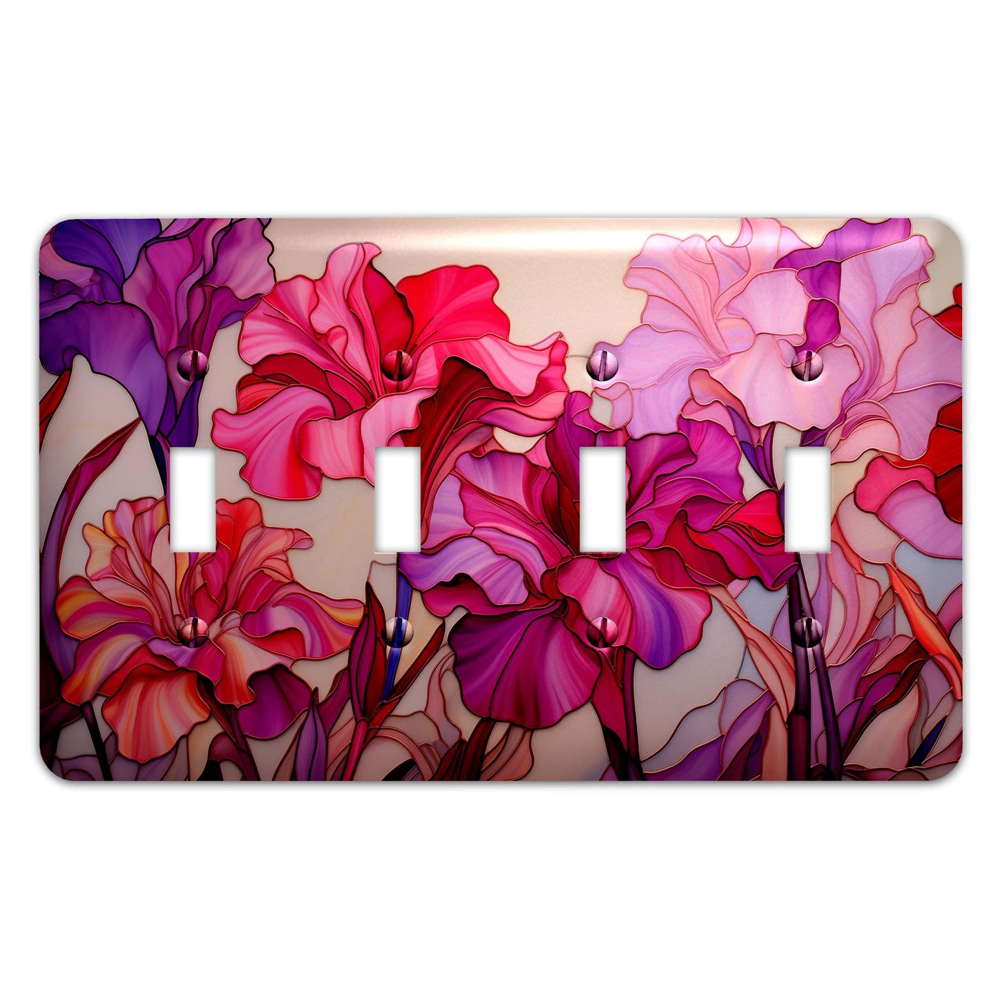 Metal Decorative Light Switch Plate Cover - Pink Gladiolas Switch Cover- Other Sizes Available #5018