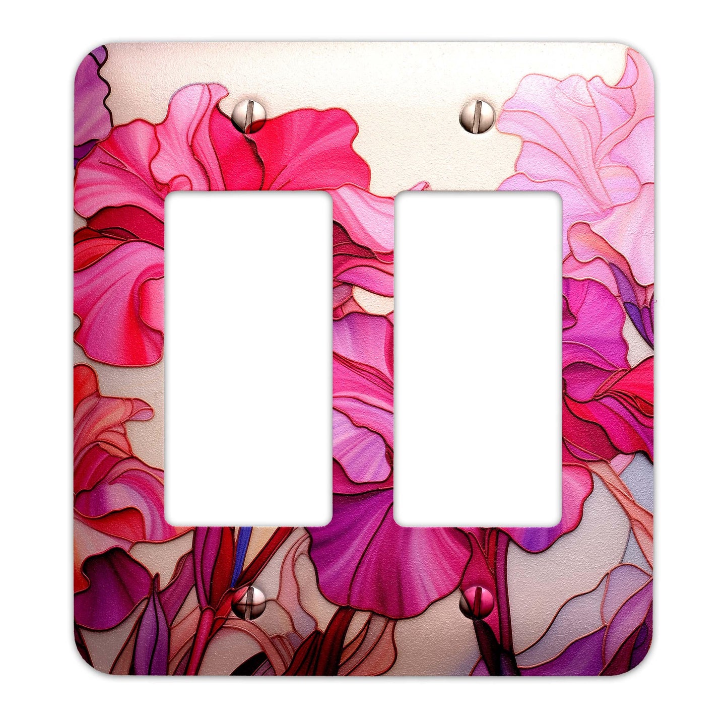 Metal Decorative Light Switch Plate Cover - Pink Gladiolas Switch Cover- Other Sizes Available #5018